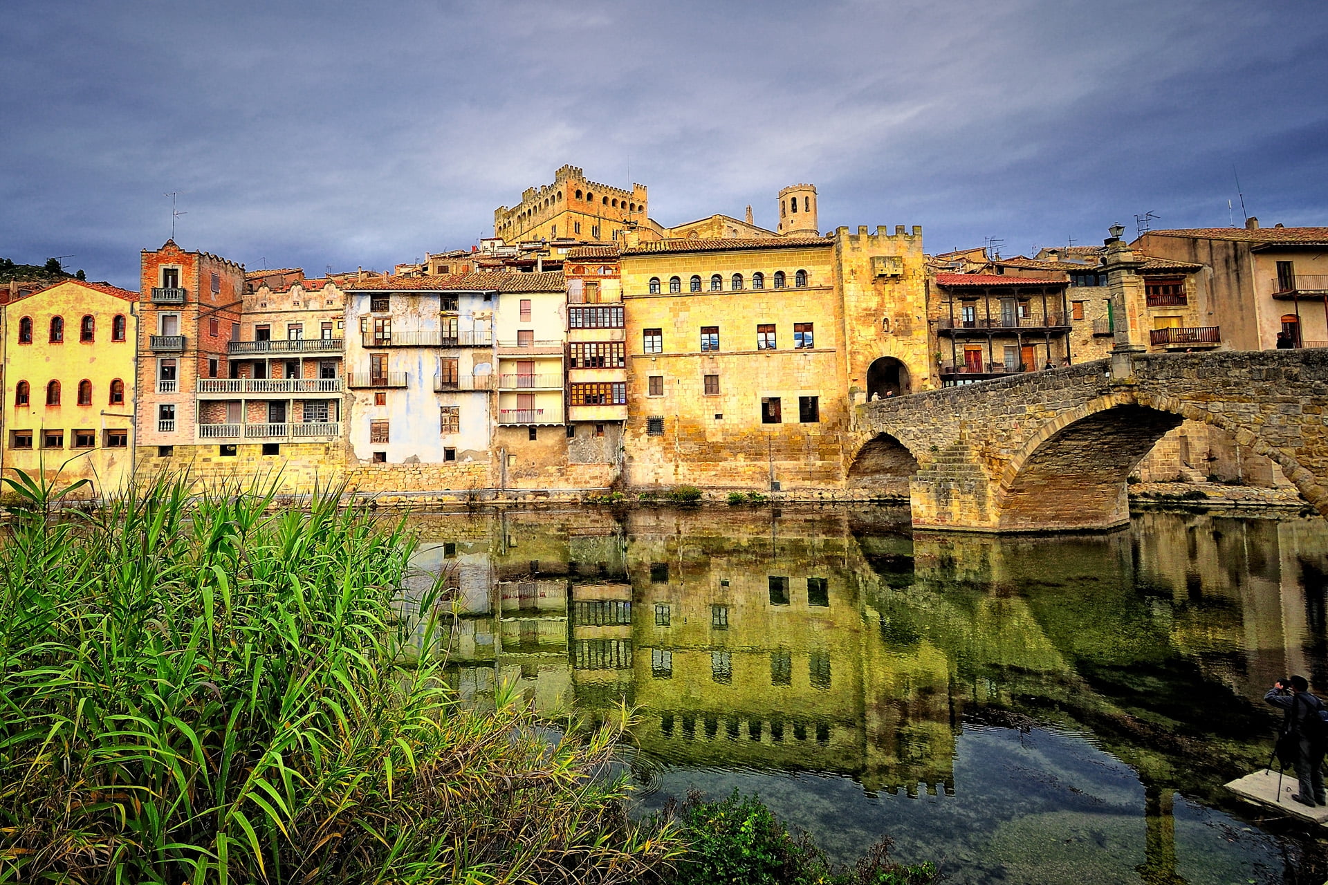 yellow, buildings, urban Scene, cultures, the past, arch bridge, night, sky, famous Place, building, ponte Vecchio, arno River, dusk, europe, nature, italy, HD Wallpaper