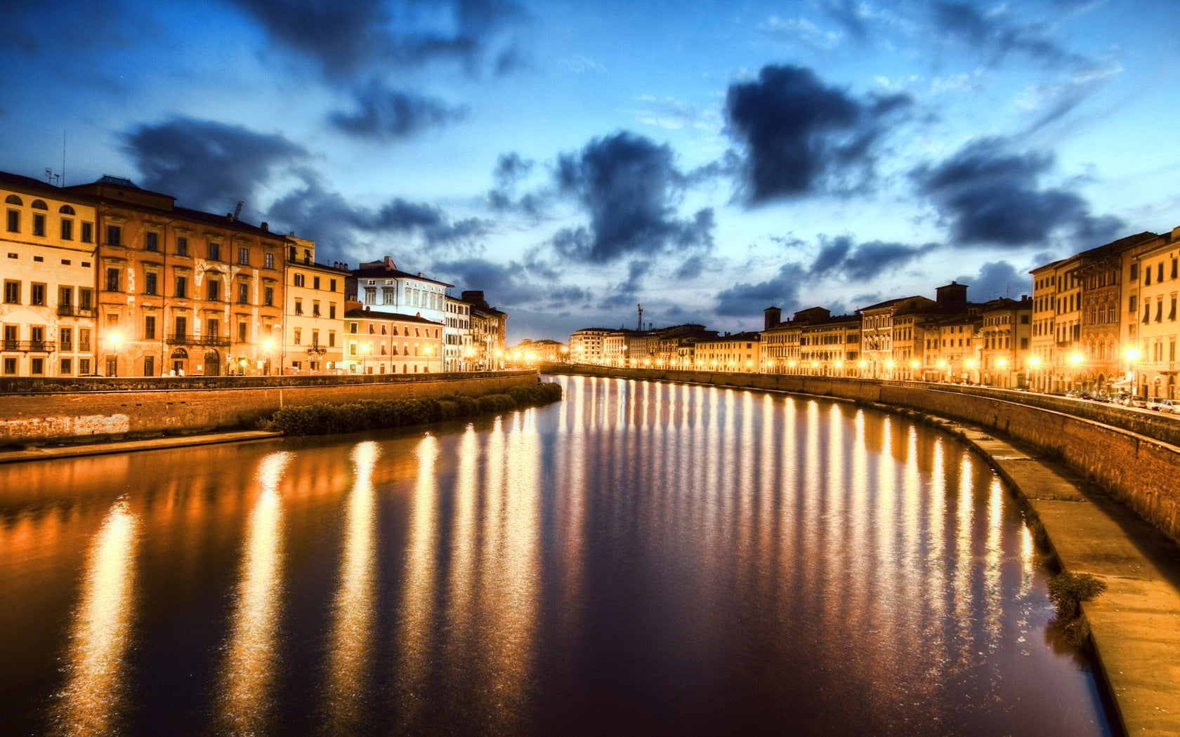 night, reflection, no people, house, urban Scene, europe, architecture, canal, blue, history, building, 720P, concrete, river, building Exterior, dusk, HD Wallpaper