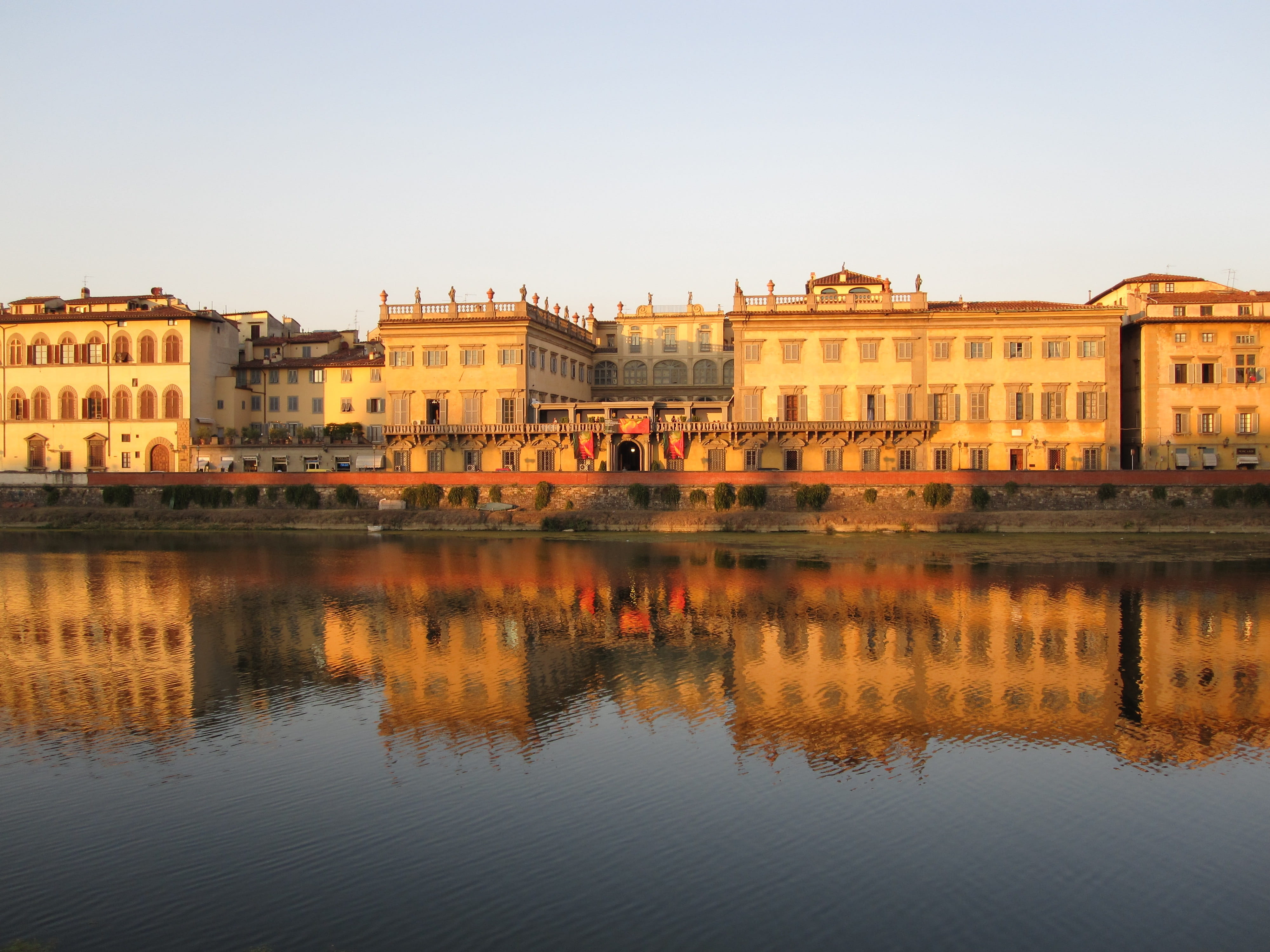 arno, nature, places of interest, the past, body of water, 4K, day, sun set, italy, sky, gold mood, building, outdoors, river, history, facade, urban Scene, HD Wallpaper
