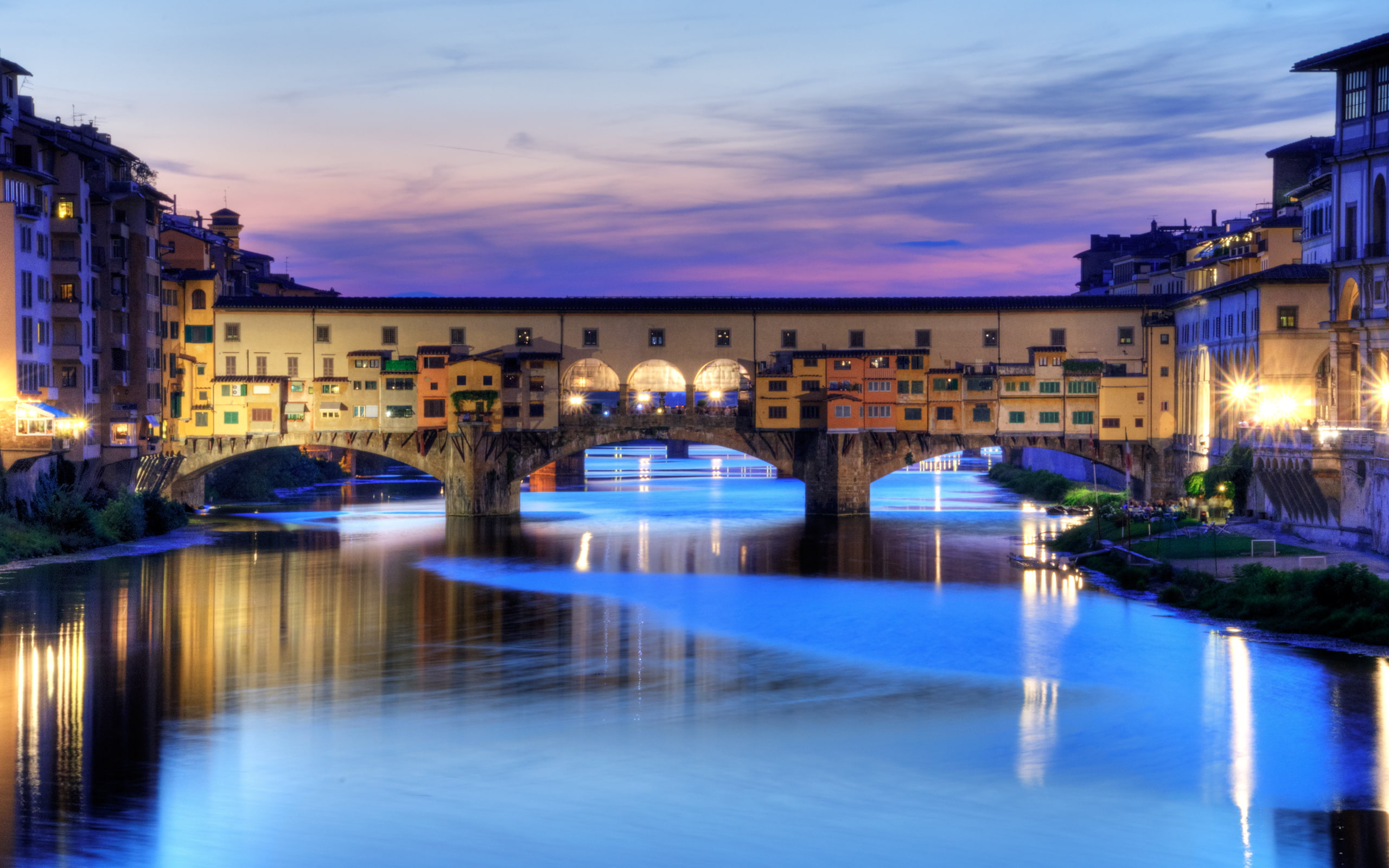 connection, night, longexposure, vecchio, architecture, building, travel destinations, photography, water, waterfront, pontevecchio, rivers, bridge, reflection, HD Wallpaper