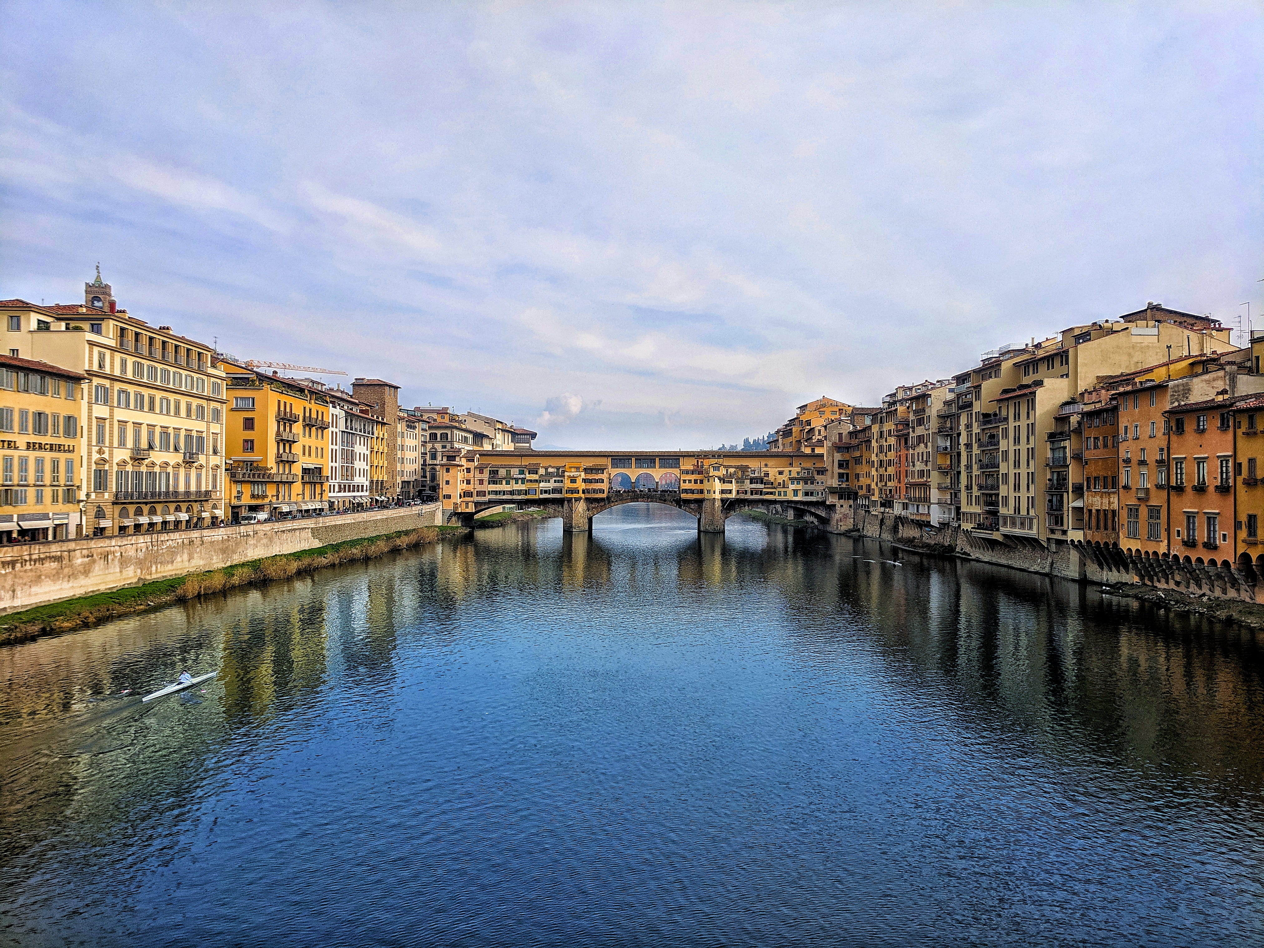 metropolis, bridge, day, firenze, landscape, building, florence, bridge - man made structure, canal, cloud - sky, transportation, urban, river, no people, HD Wallpaper