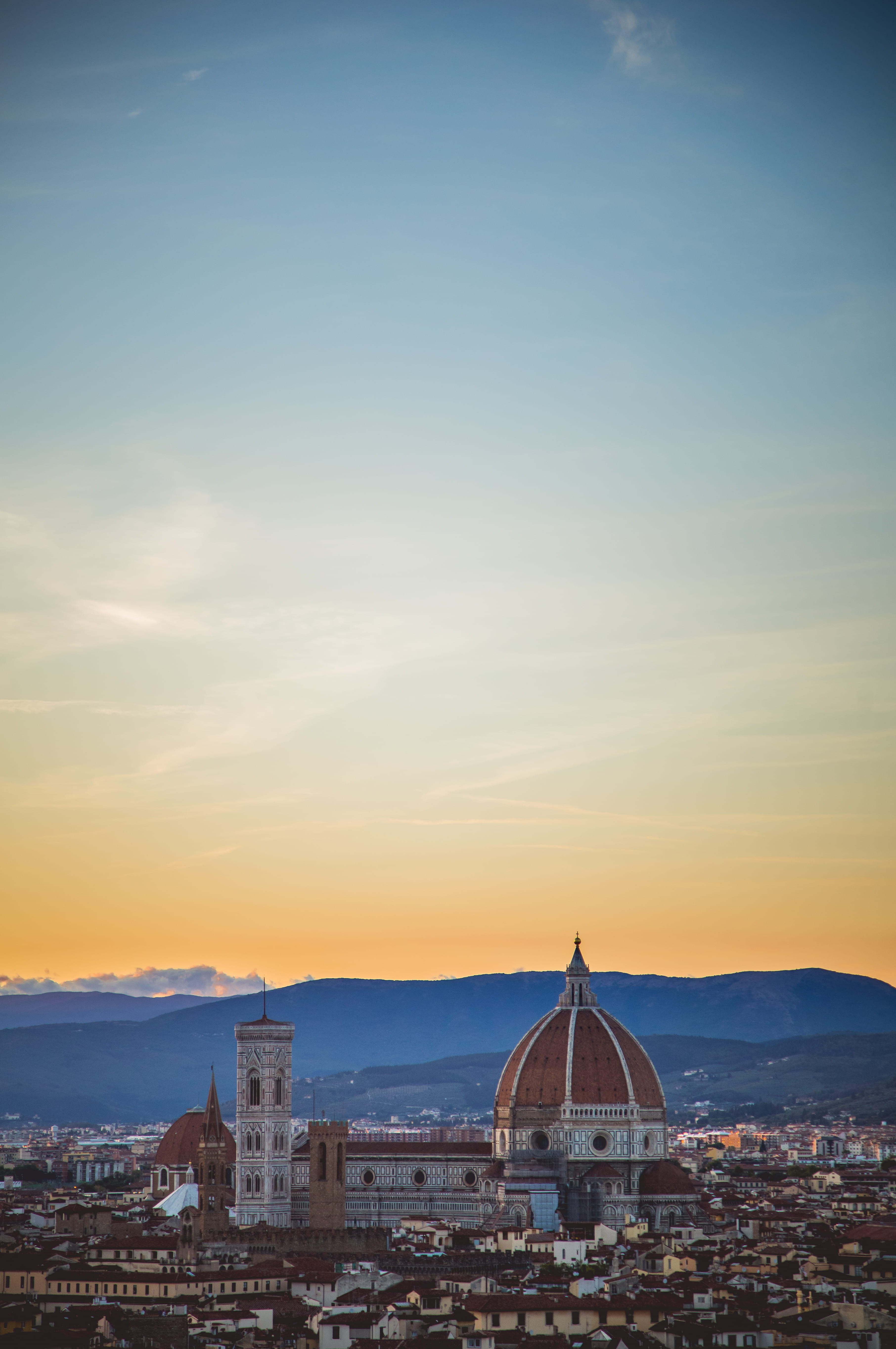 skyline, cityscape, built structure, urban, temple, yellow, travel destinations, no people, aerial, nature, brown, building, orange color, 5K, dawn, morning, Phone HD Wallpaper
