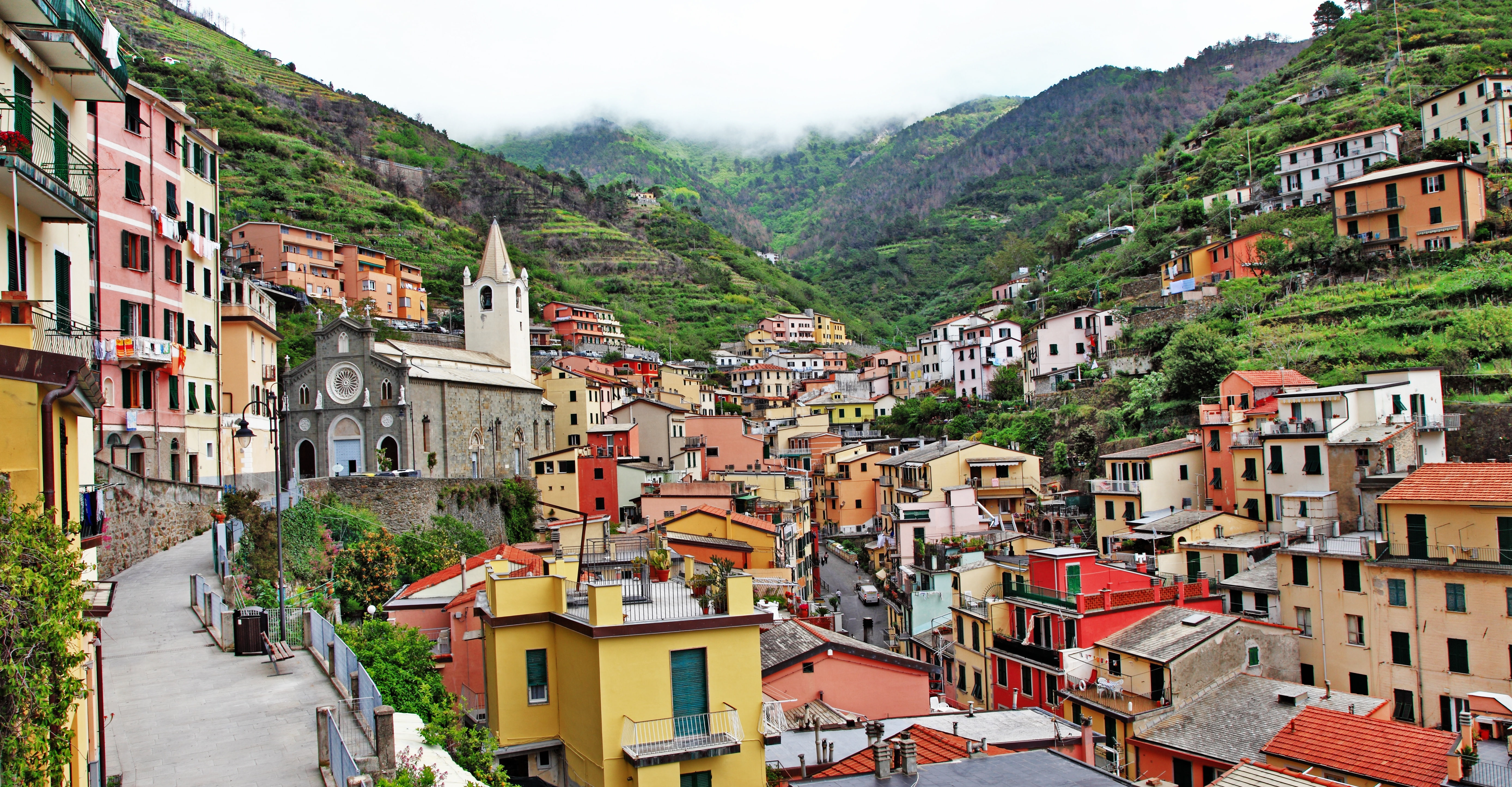 rocks, Italy, coast, 5K, Villa, travel, houses, Riomaggiore, HD Wallpaper