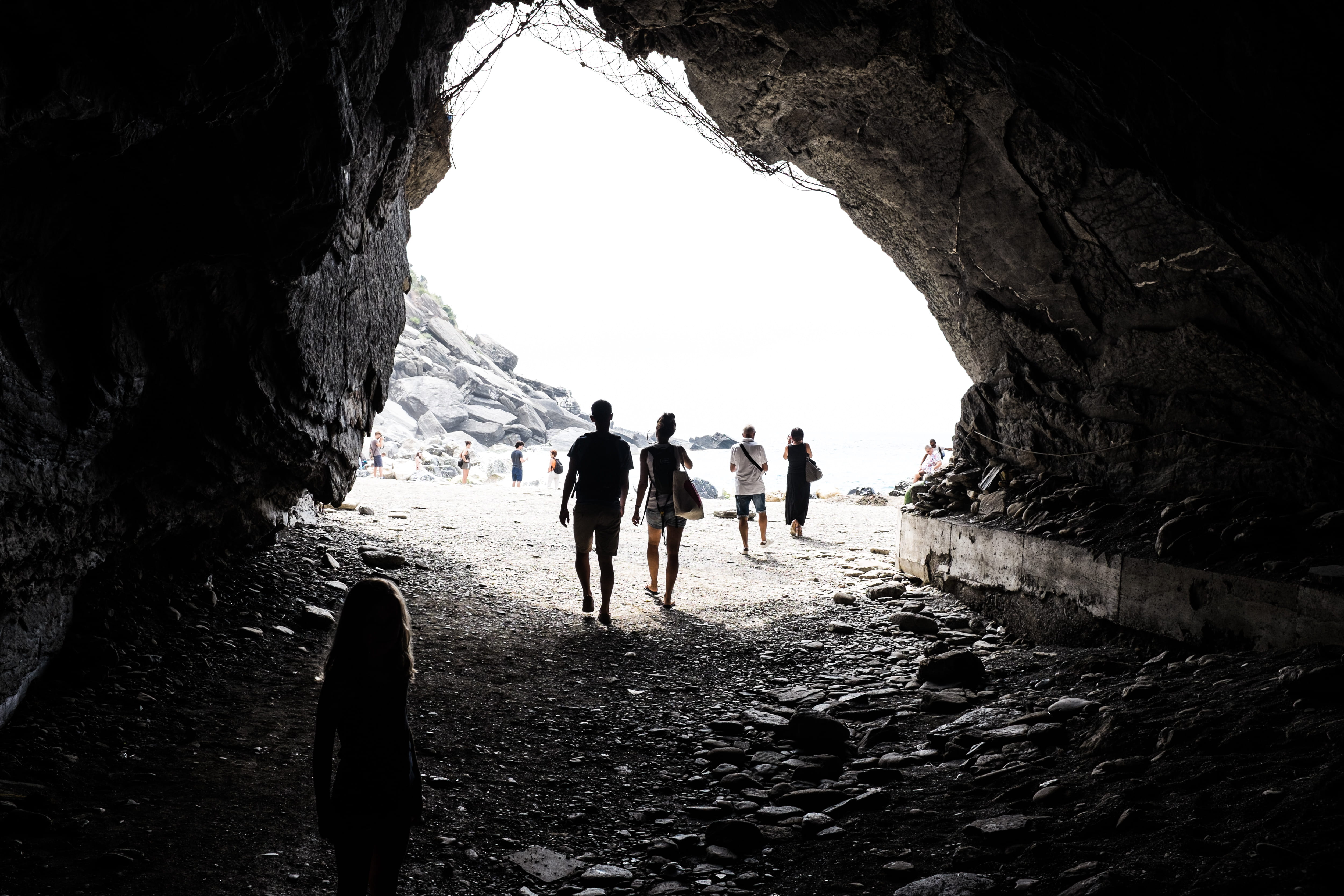 rear view, day, solid, italy, nature, parco nazionale delle cinque terre, cave, leisure activity, land, riomaggiore, sea, the way forward, 4K, outdoors, HD Wallpaper
