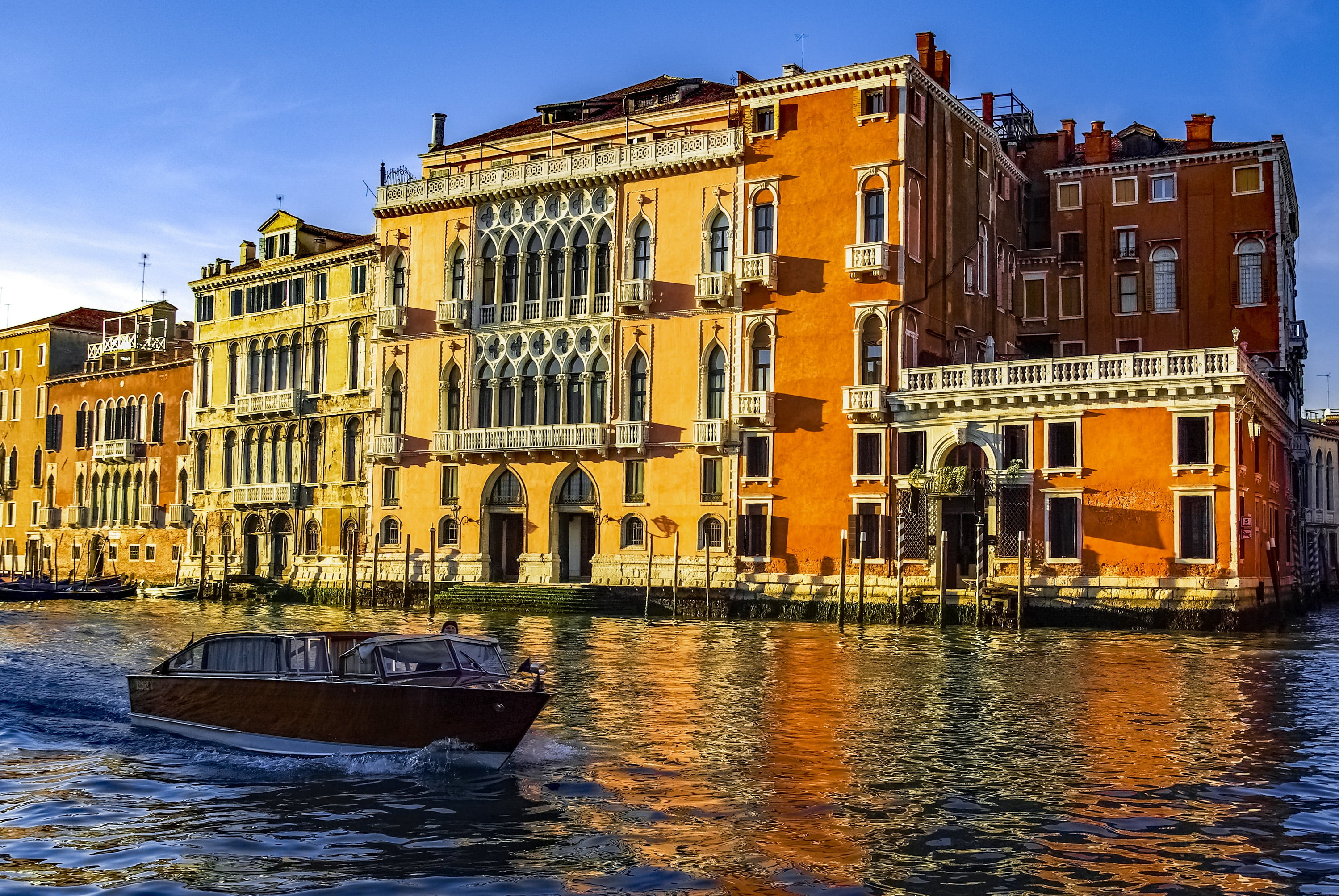 water, reflection, sky, venice, town, sea, house, old, no people, nature, transportation, facade, urban Scene, europe, boat, blue, grand Canal - Venice, HD Wallpaper
