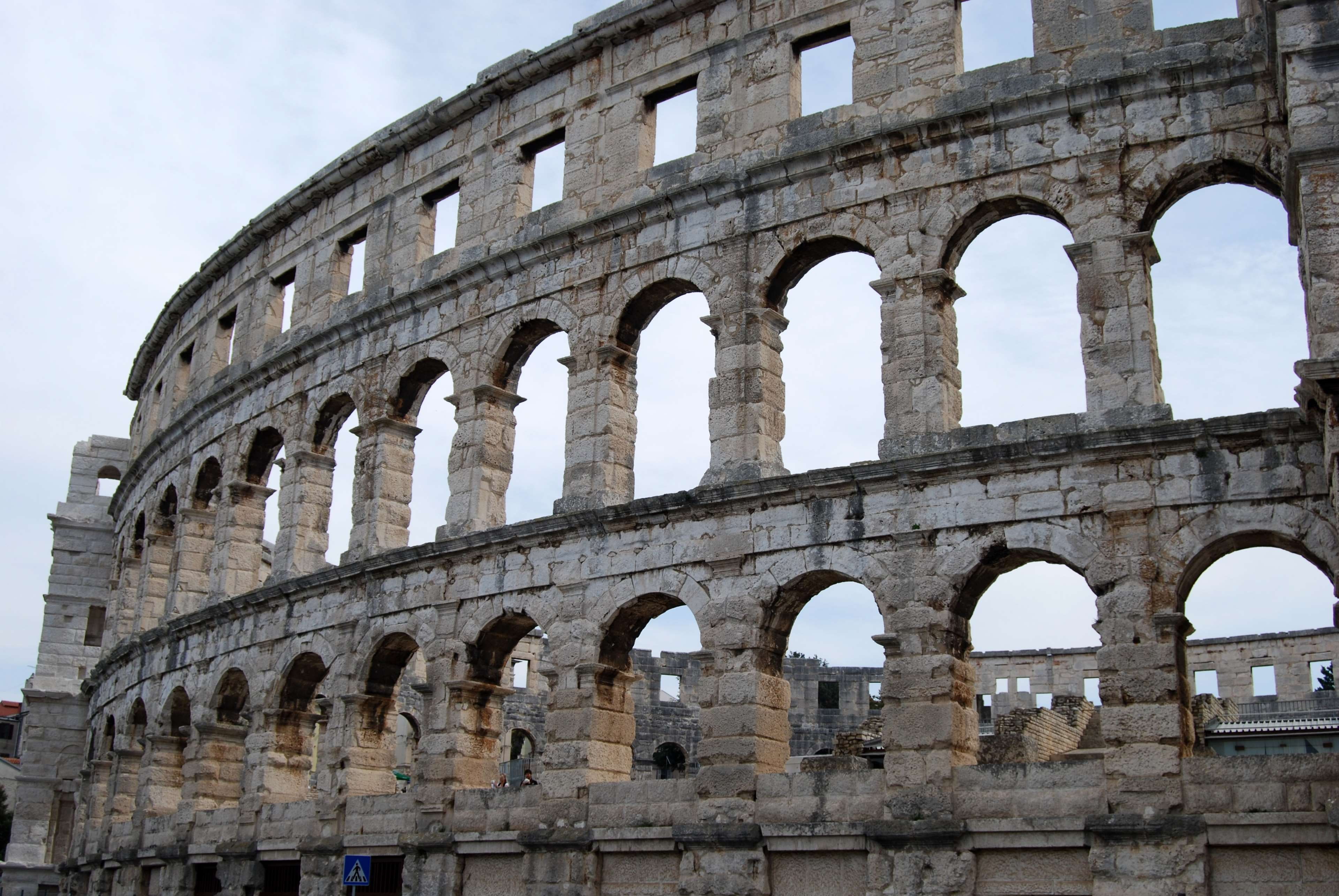 history, pula, the past, travel destinations, sky, the coliseum, 4K, pula arena, amphitheater, ancient history, arts culture and entertainment, building exterior, HD Wallpaper