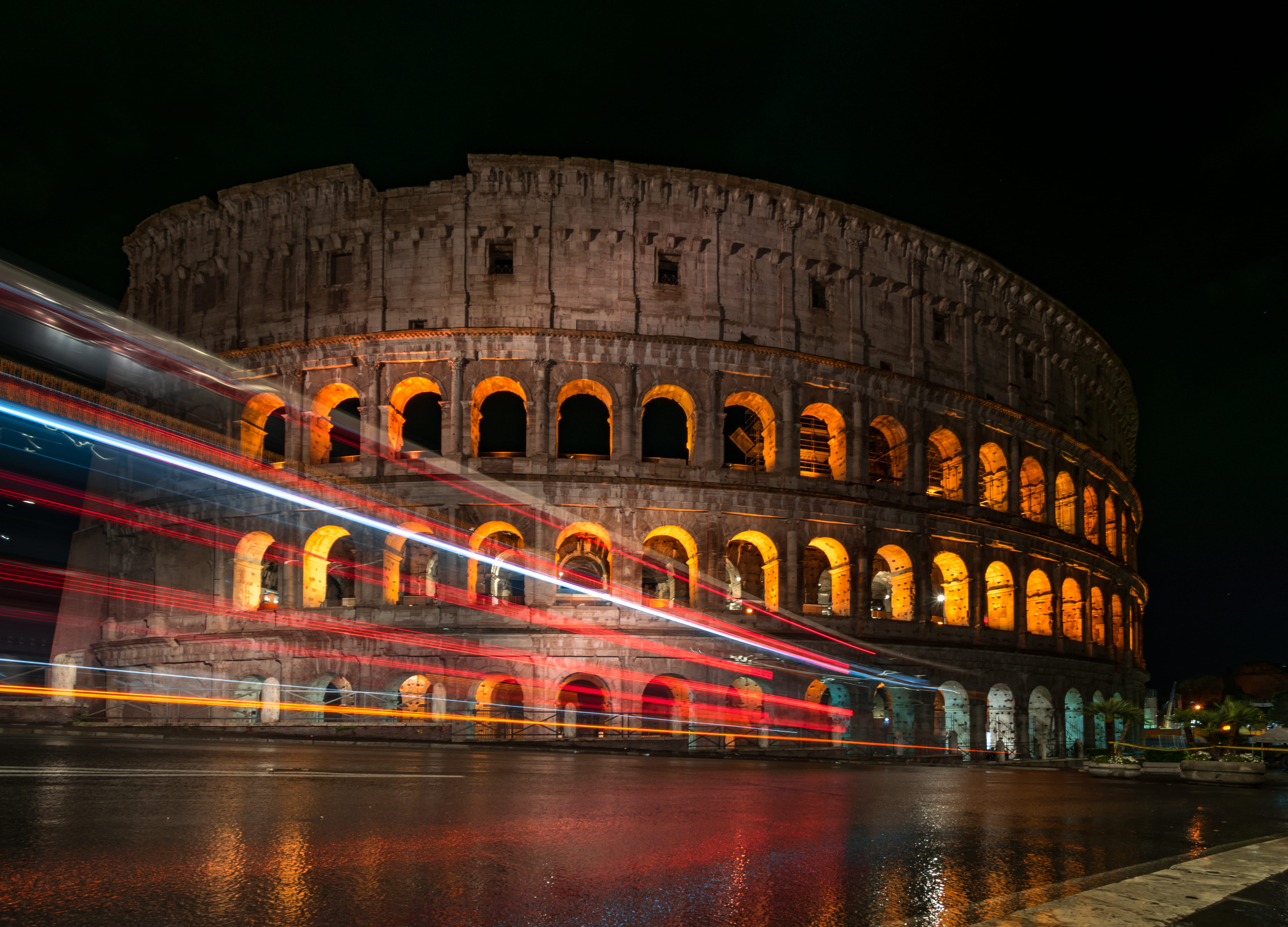 arts culture and entertainment, water, motion, train, transportation, arched, architecture, travel destinations, building, fort, colosseo, longexposure, HD Wallpaper