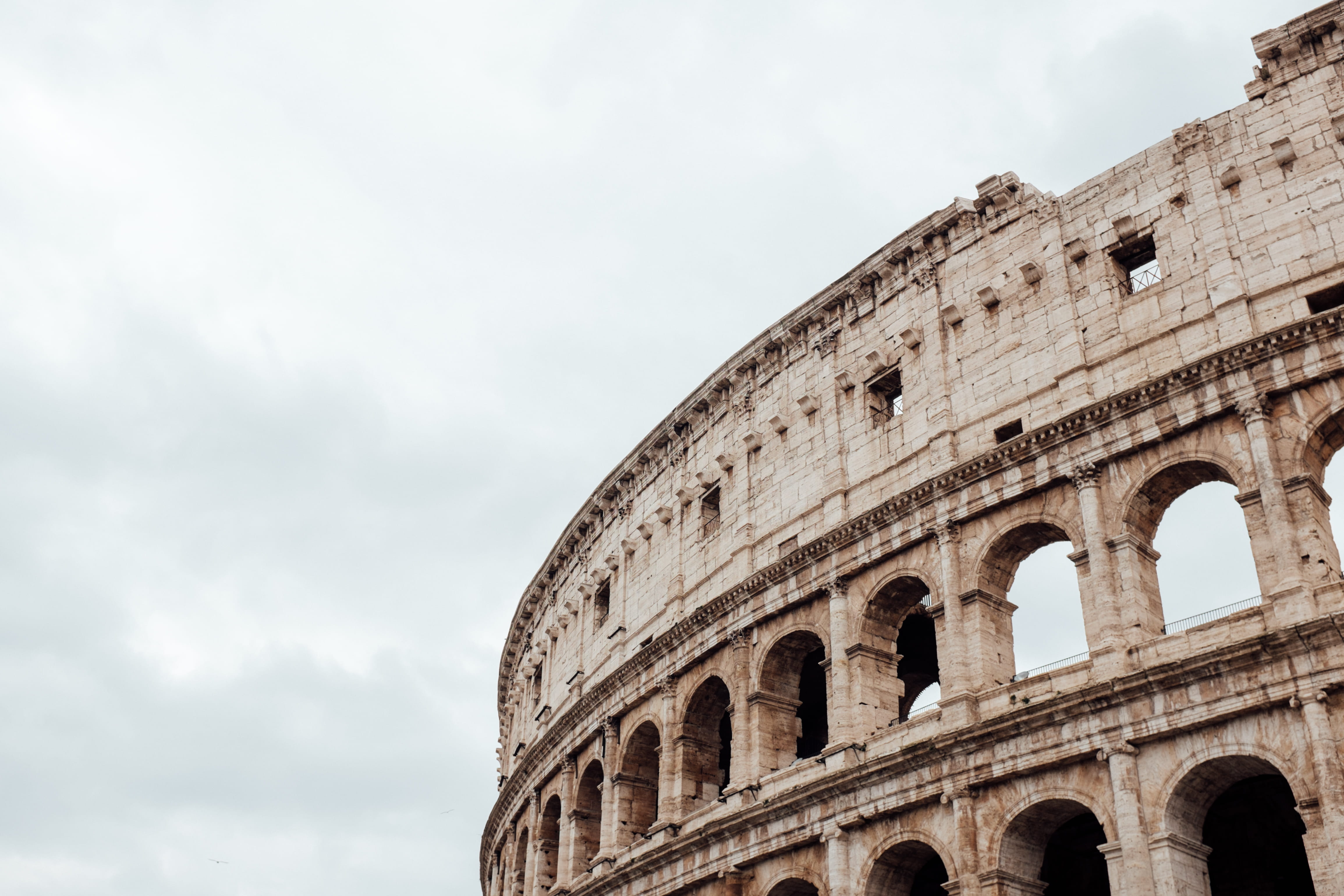 low angle view, history, arched, italy, amphitheater, monument, built structure, arts culture and entertainment, day, roma, ancient civilization, archaeology, HD Wallpaper
