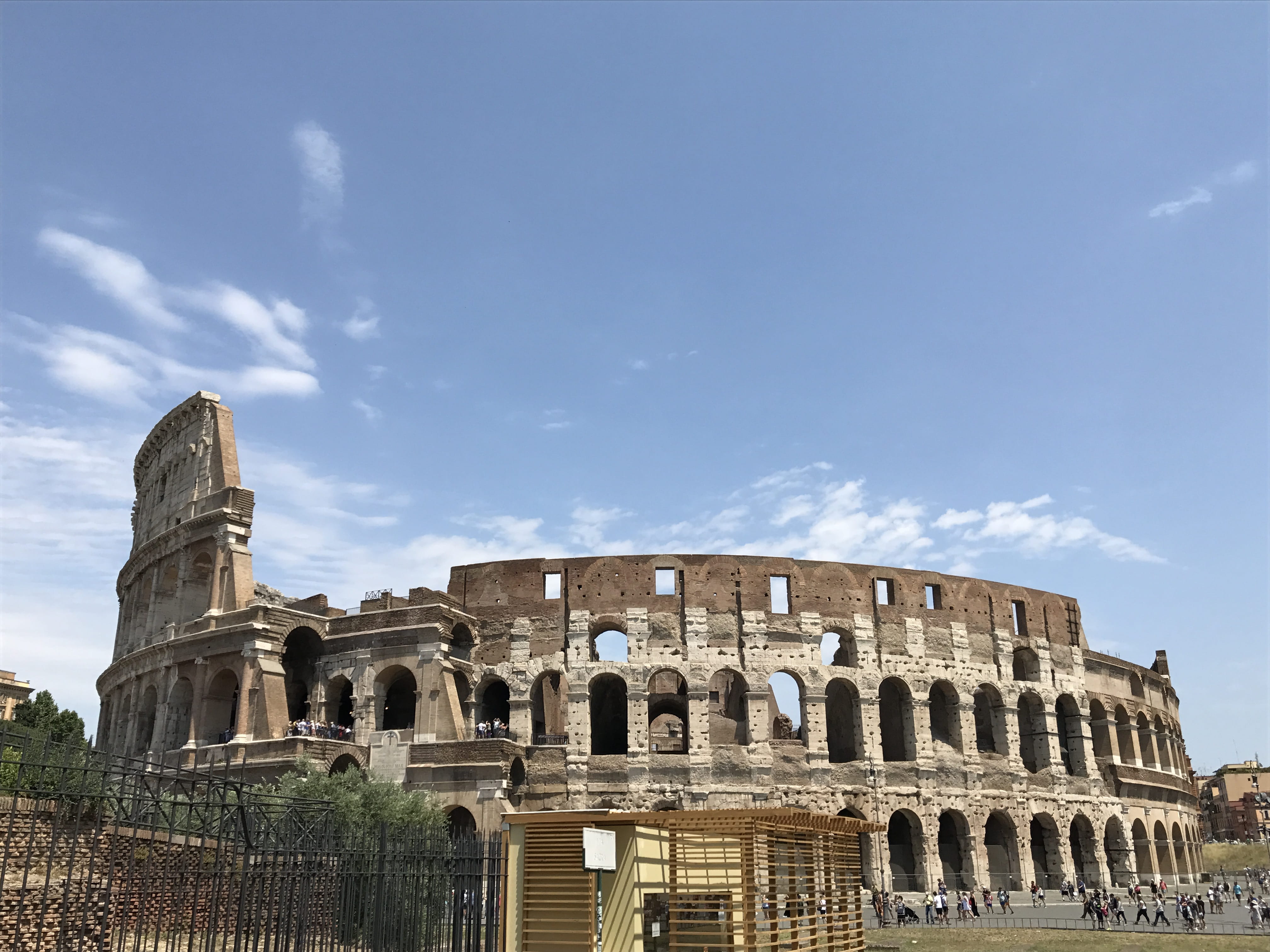 day, amphitheater, 4K, archaeology, ruined, sky, colosseum, landmark, wanderlust, ancient civilization, history, cloud - sky, travel destinations, city, HD Wallpaper