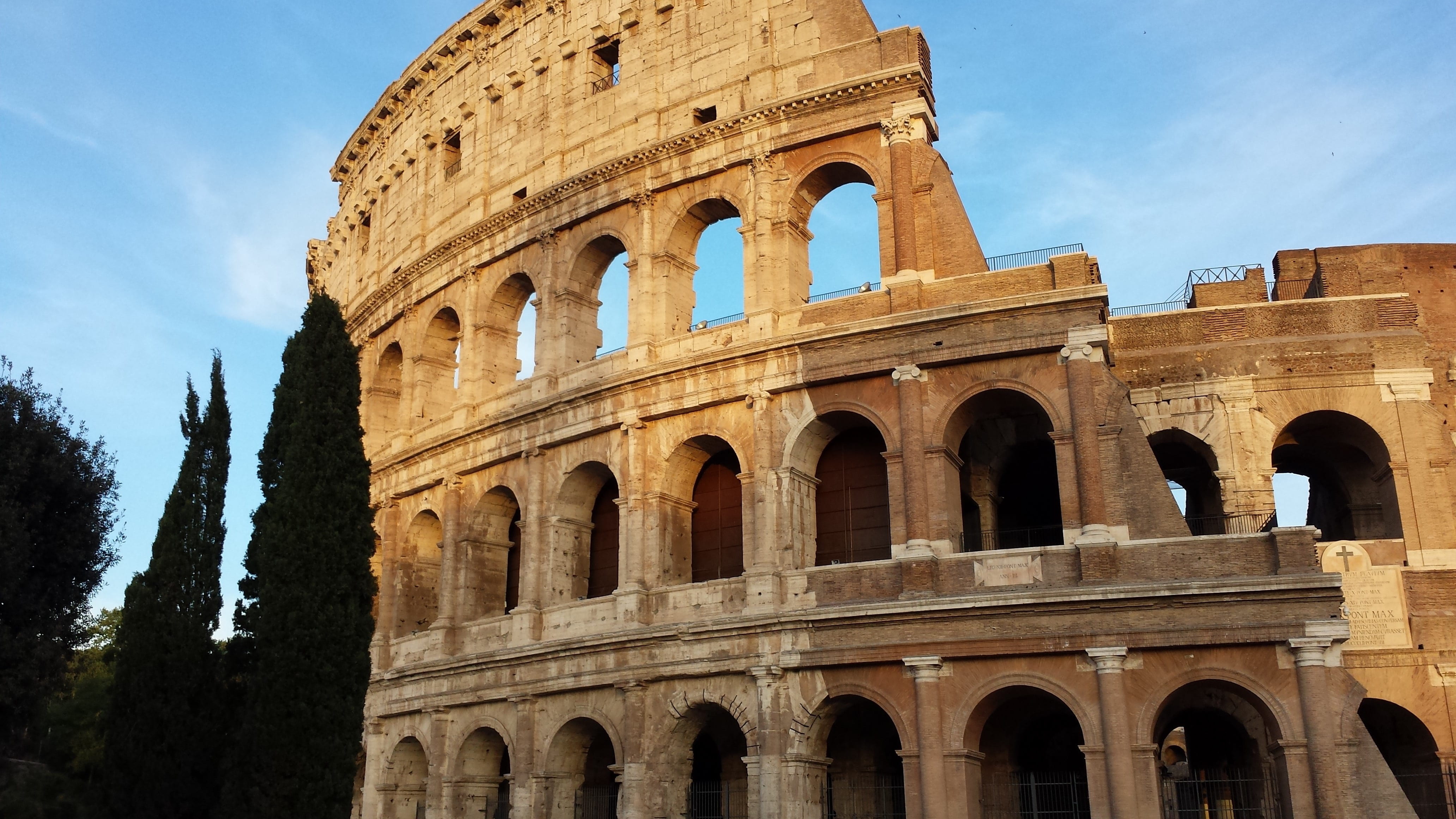 italian, colloseum, sky, no people, italy, arch, architectural column, built structure, culture, ruined, famous, amphitheater, archaeology, colosseo, arched, HD Wallpaper