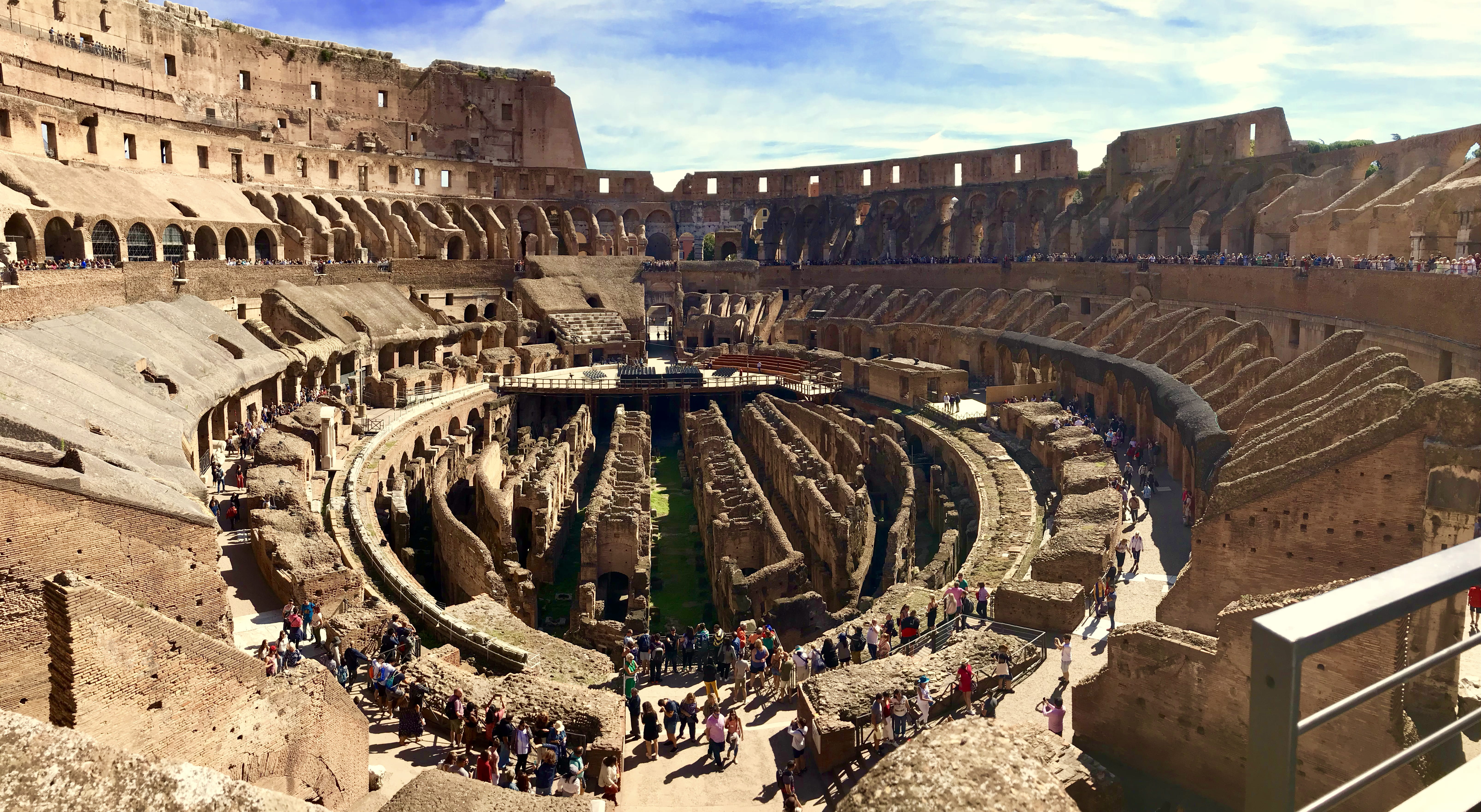 italy, old ruin, the past, ancient, city, group of people, real people, archaeology, travel destinations, arch, 5K, ancient civilization, history, piazza del colosseo, HD Wallpaper