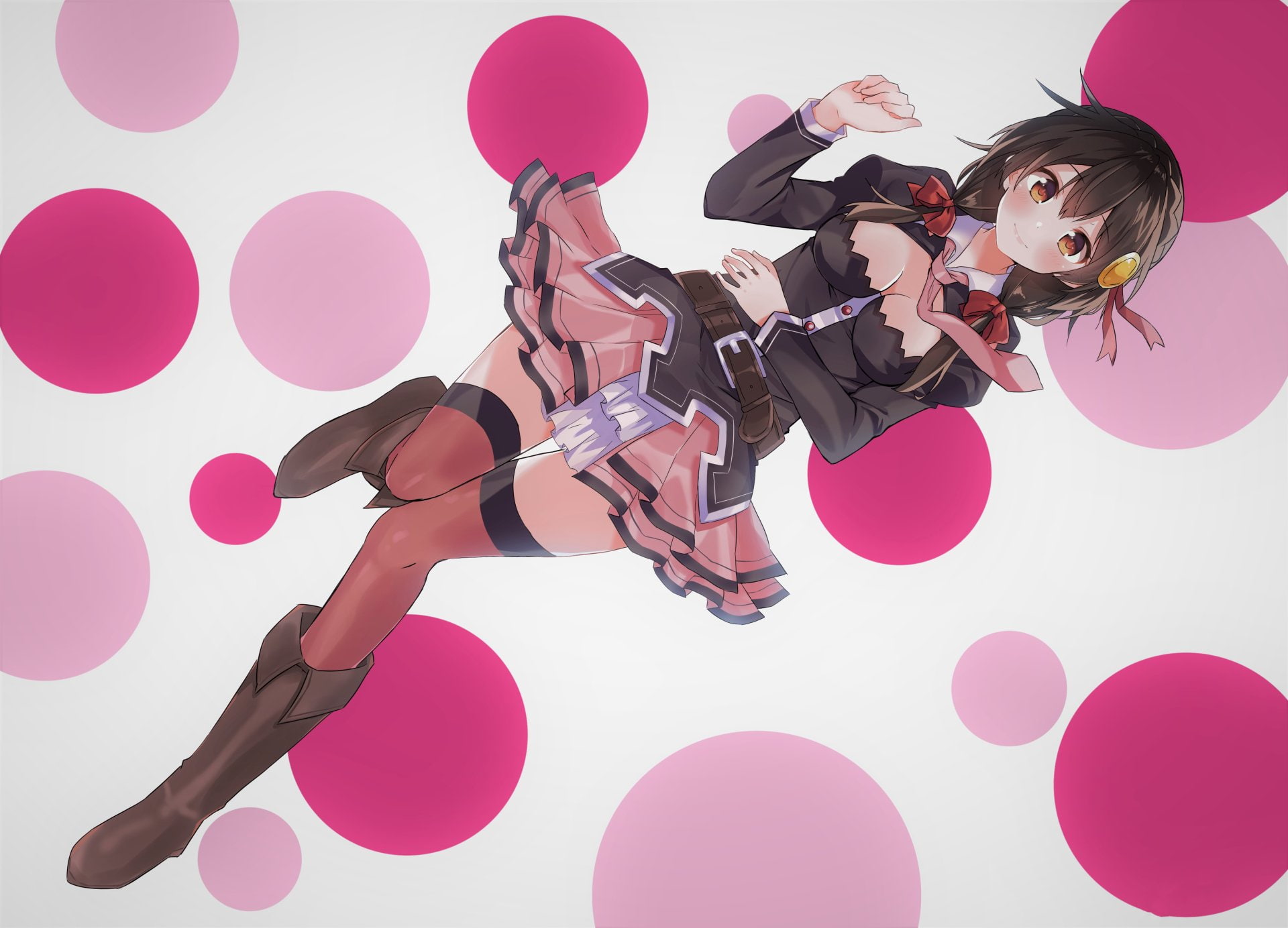 musician, adult, young men, pink color, music, women, young adult, Yunyun (KonoSuba), musical instrument, indoors, hair, two people, KonoSuba – God’s blessing on this wonderful world!!, HD Wallpaper