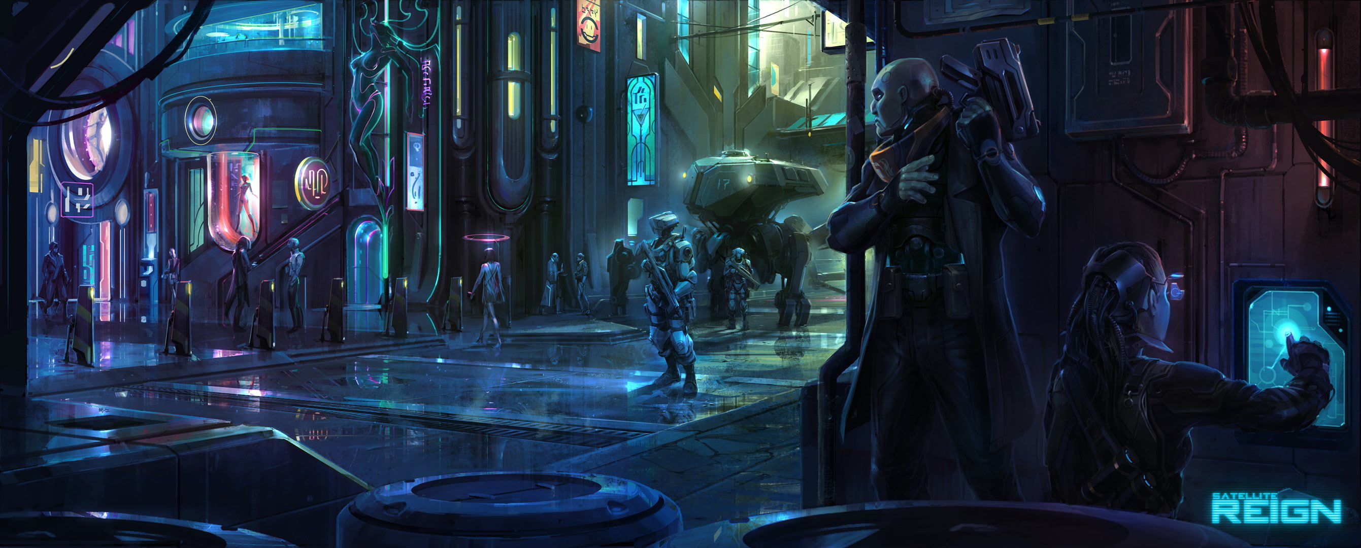 2K, the city, robots, Satellite Reign, HD Wallpaper