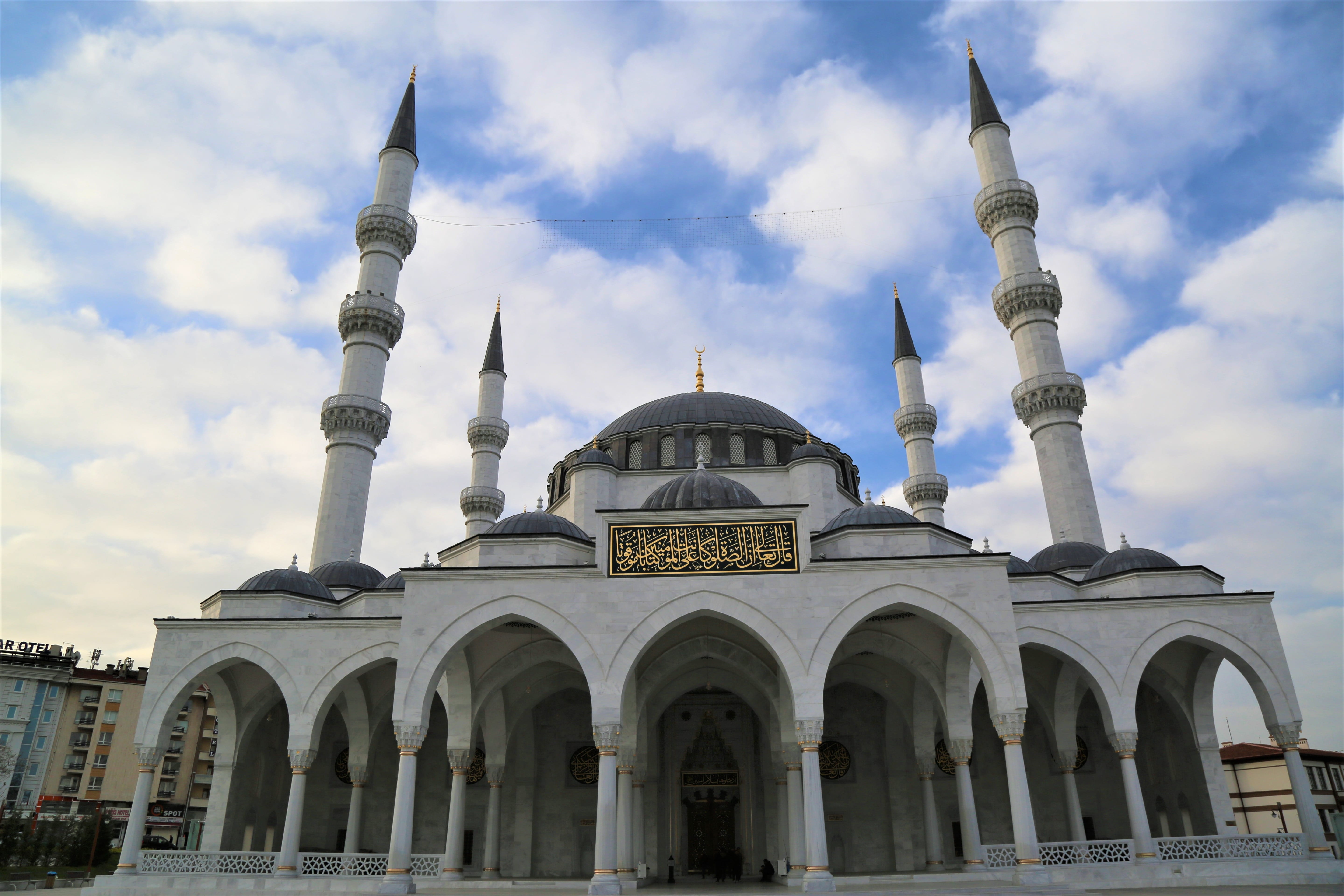 minaret, travel destinations, sky, 5K, place of worship, cloud - sky, nature, ottoman, day, built structure, ornate, no people, masjid, spirituality, tourism, HD Wallpaper