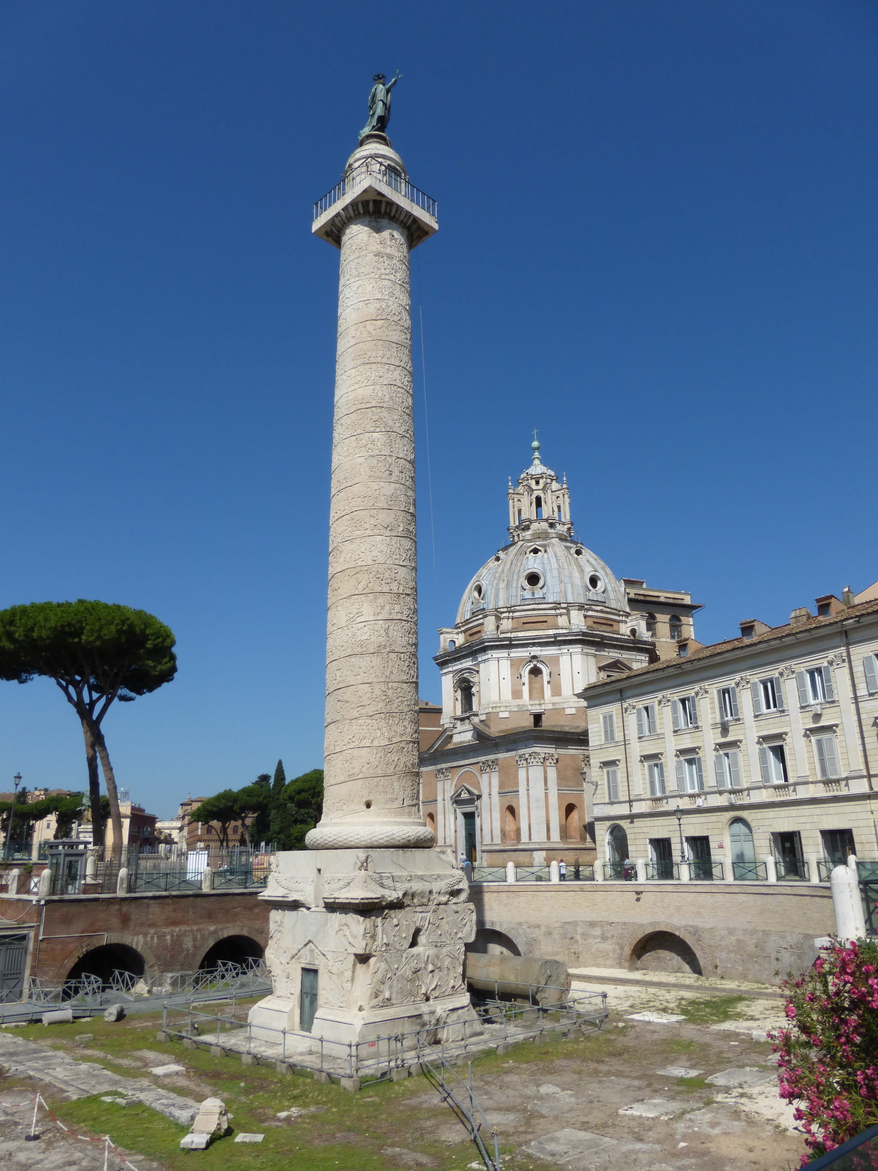 the past, travel, TrajanS Column, ancient, nature, outdoors, city, tourism, place of worship, Rome, building exterior, architecture, building, monument, Phone HD Wallpaper