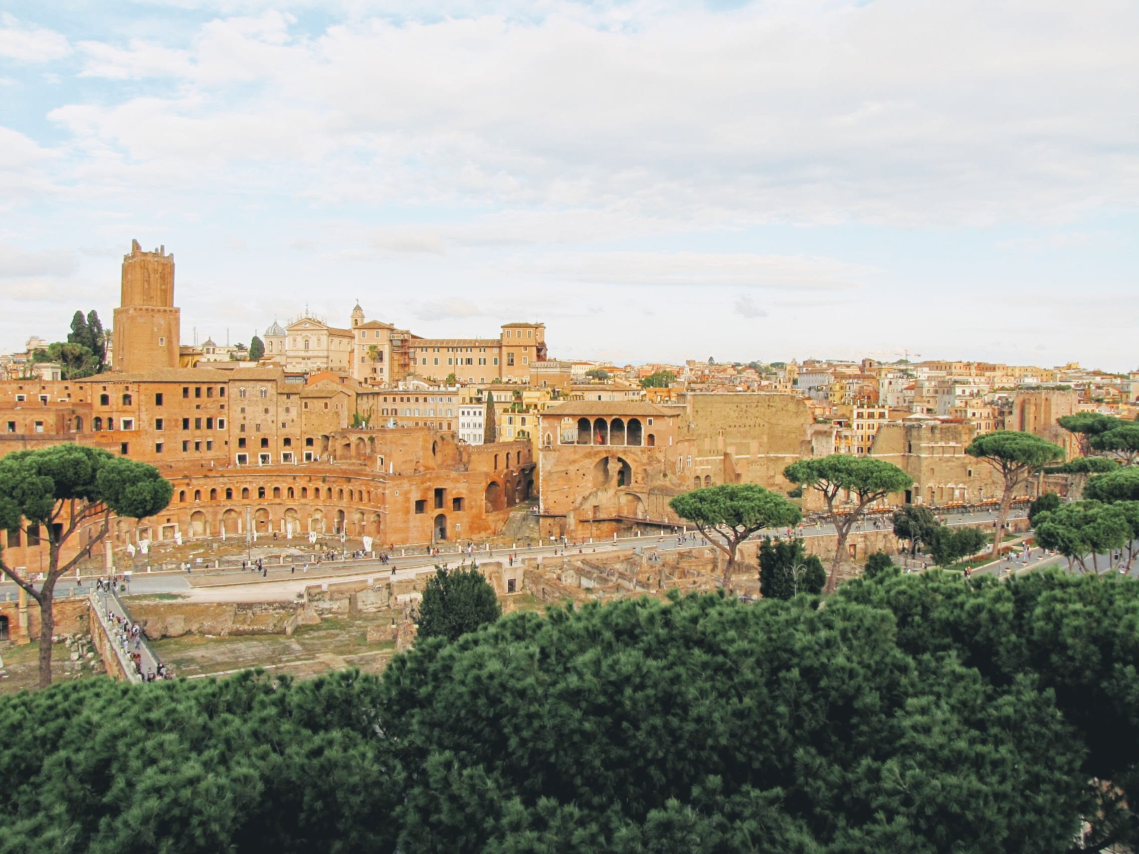 roma, travel destinations, the past, cityscape, built structure, day, history, building exterior, rome, no people, sky, outdoors, cloud - sky, old, tree, HD Wallpaper