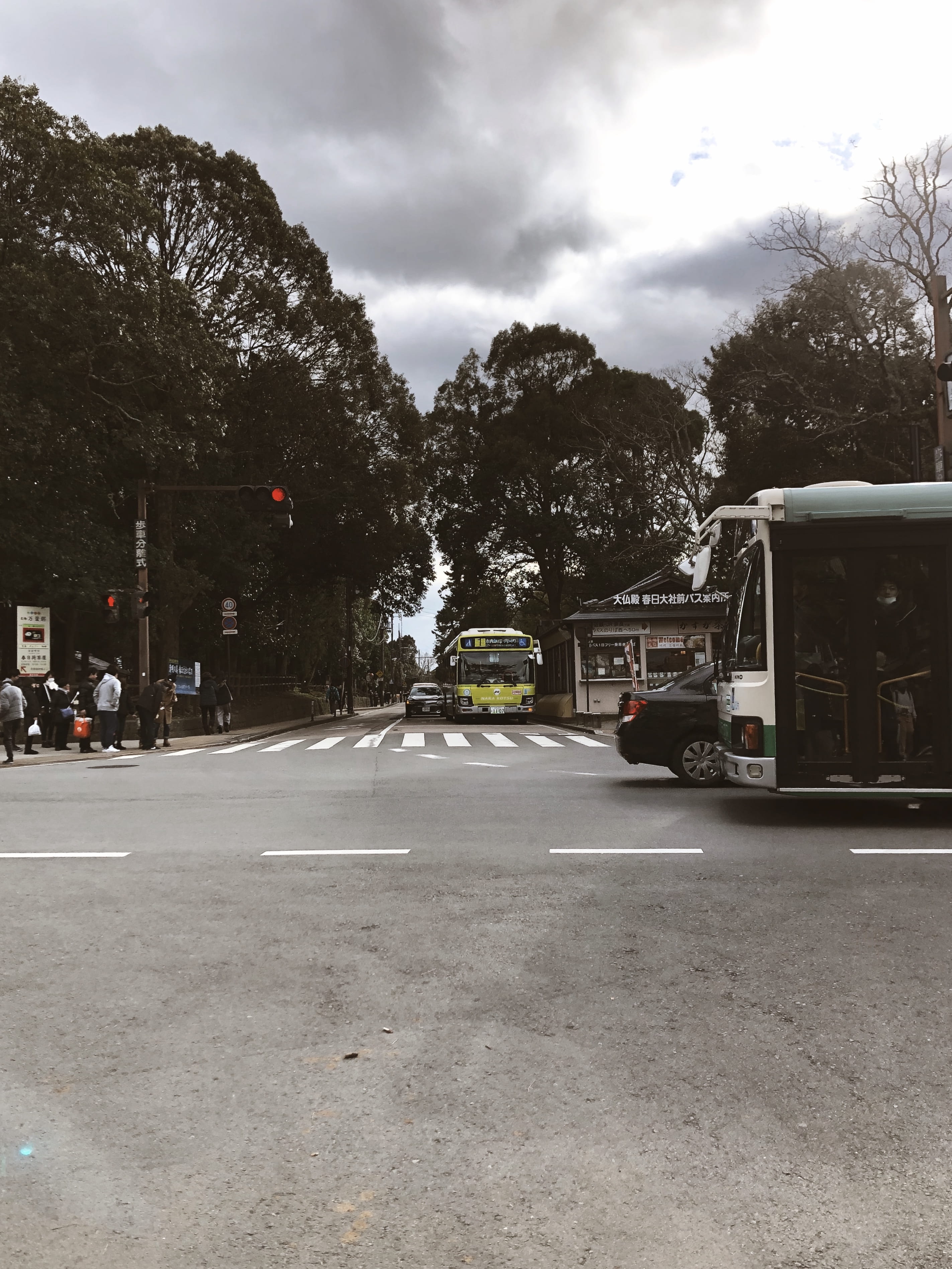 van, asphalt, sign, zebra crossing, intersection, way, cloud - sky, outdoors, land vehicle, human, mode of transportation, direction, bus, day, city, fire truck, Phone HD Wallpaper