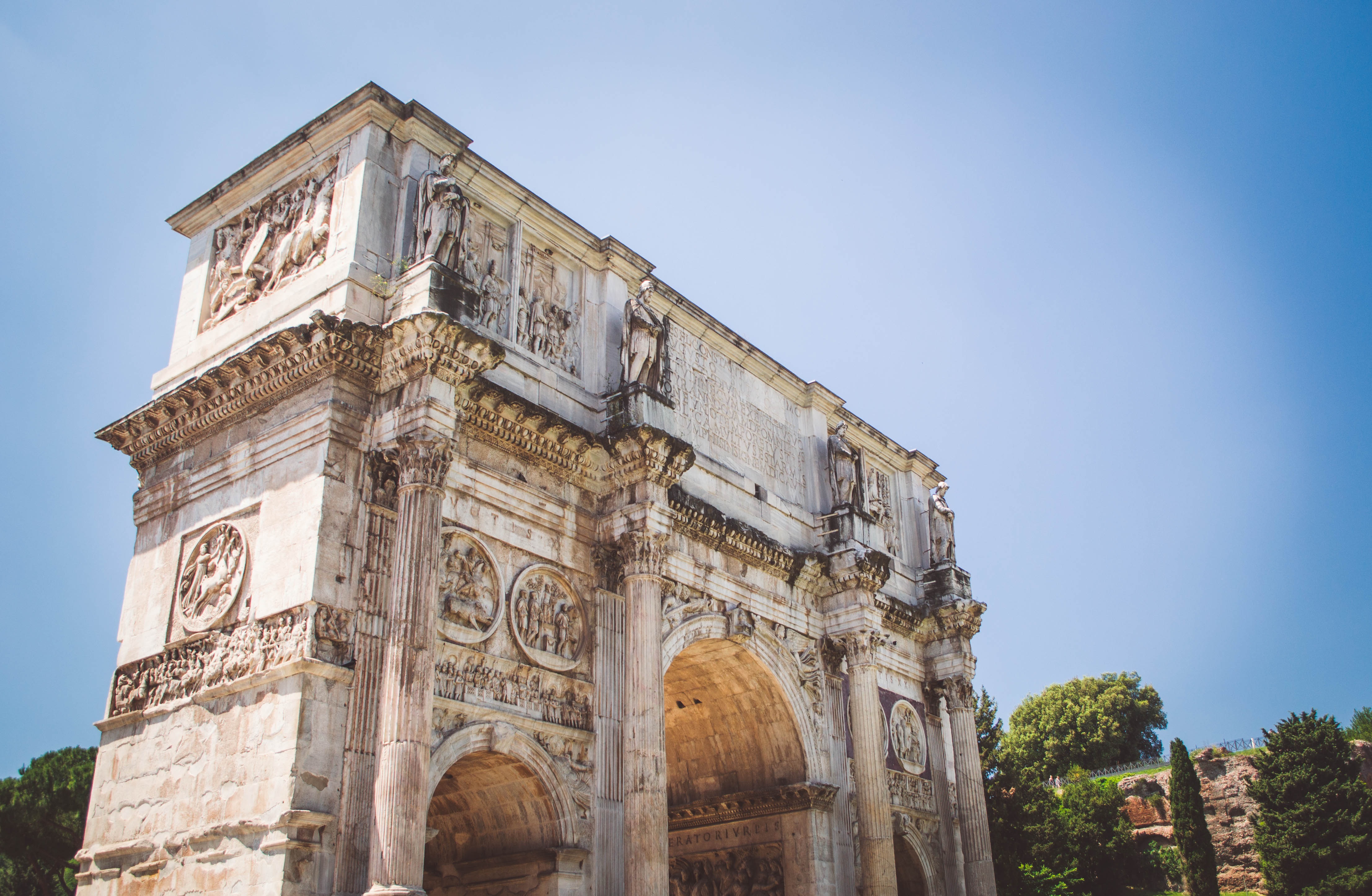 tourism, capital, city, travel, romans, sky, ancient history, the past, arch of constantine, nature, italy, arch, travel destinations, rome, no people, HD Wallpaper