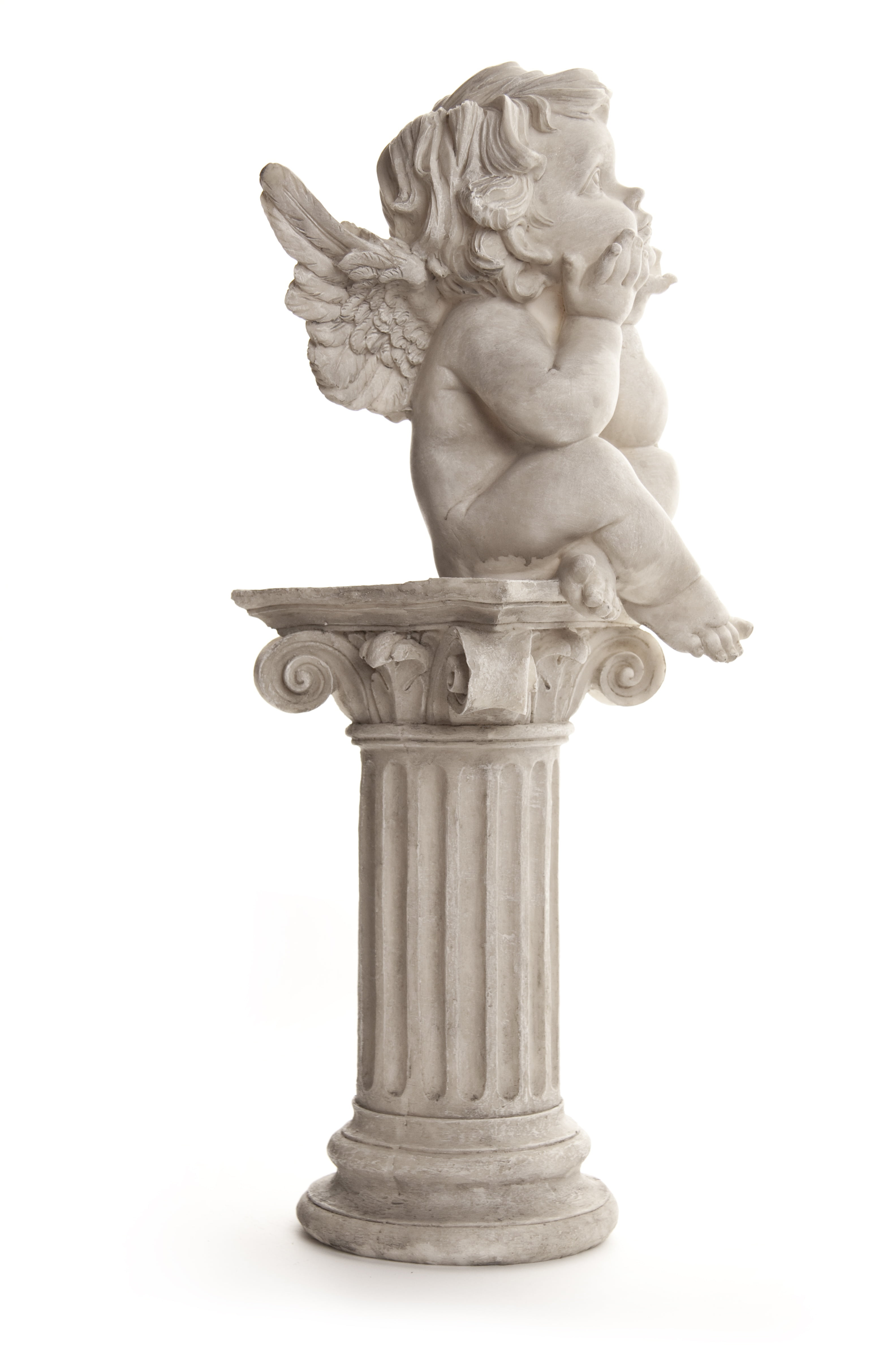 white, valentines day, the figurine, love, concrete, toy, cherub, angel, no people, low angle view, sculpture, architectural Column, indoors, stone material, Phone HD Wallpaper