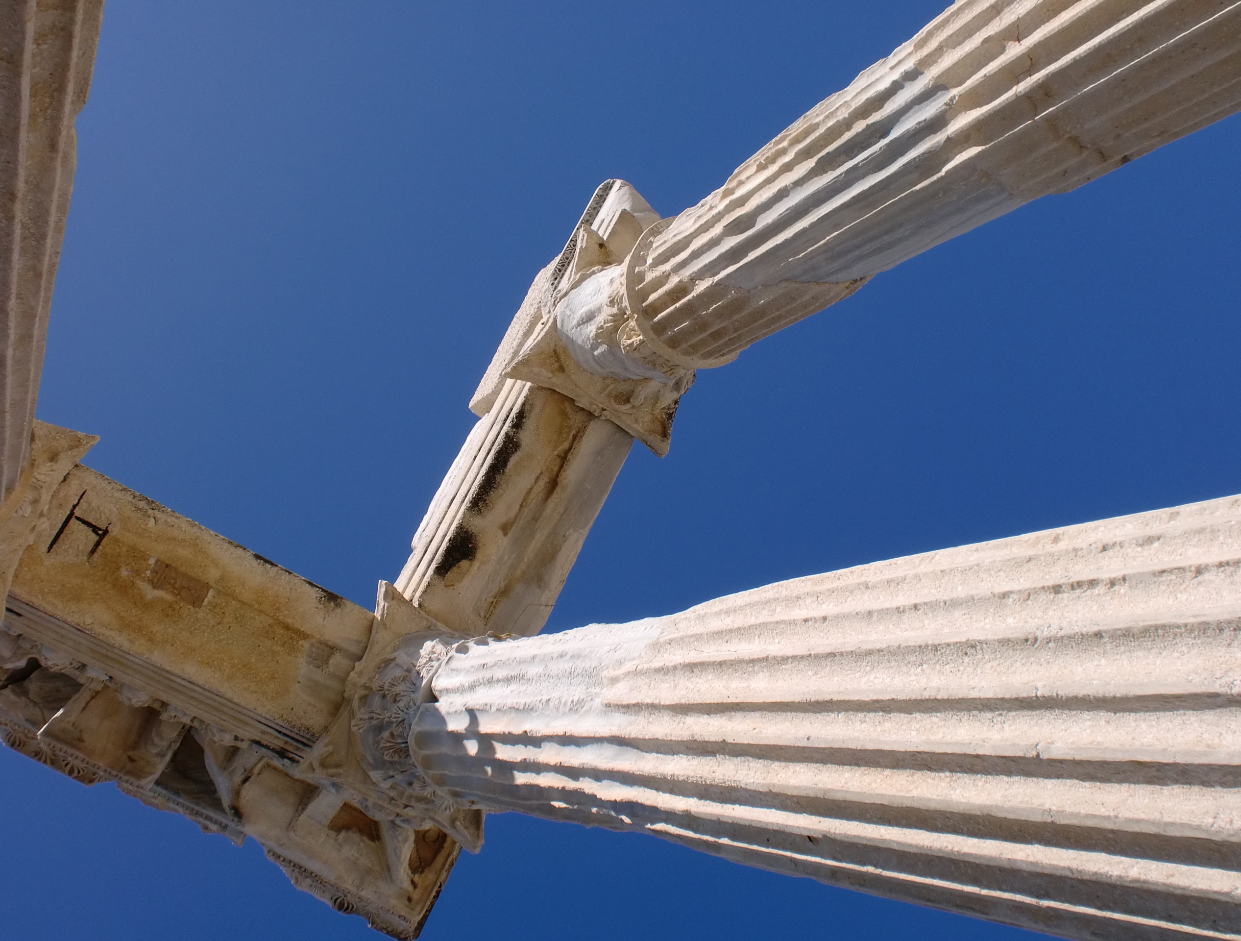 sky, industry, ruined, turkey, clear sky, 1080P, blue, abandoned, architecture, ancient civilization, antiquity, columnar, no people, nature, construction industry, HD Wallpaper