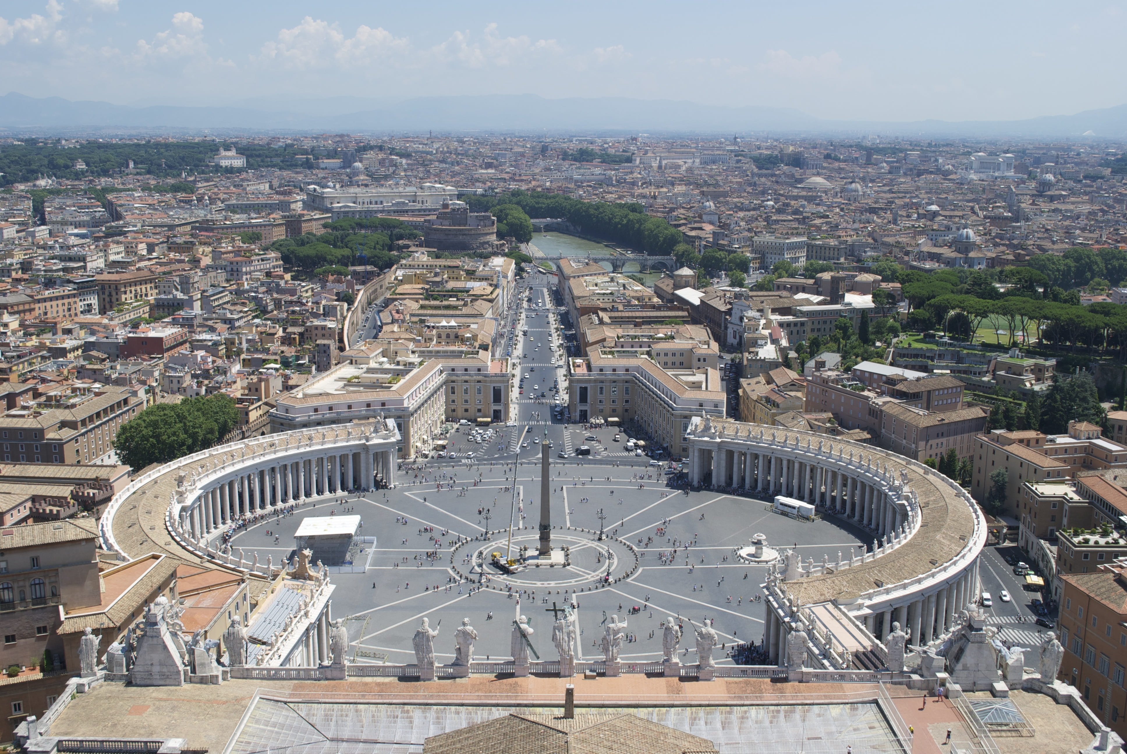 high angle view, italy, romano, day, religion, dome, capital, crowded, vatican, cityscape, incidental people, travel destinations, lazio, nature, built structure, HD Wallpaper