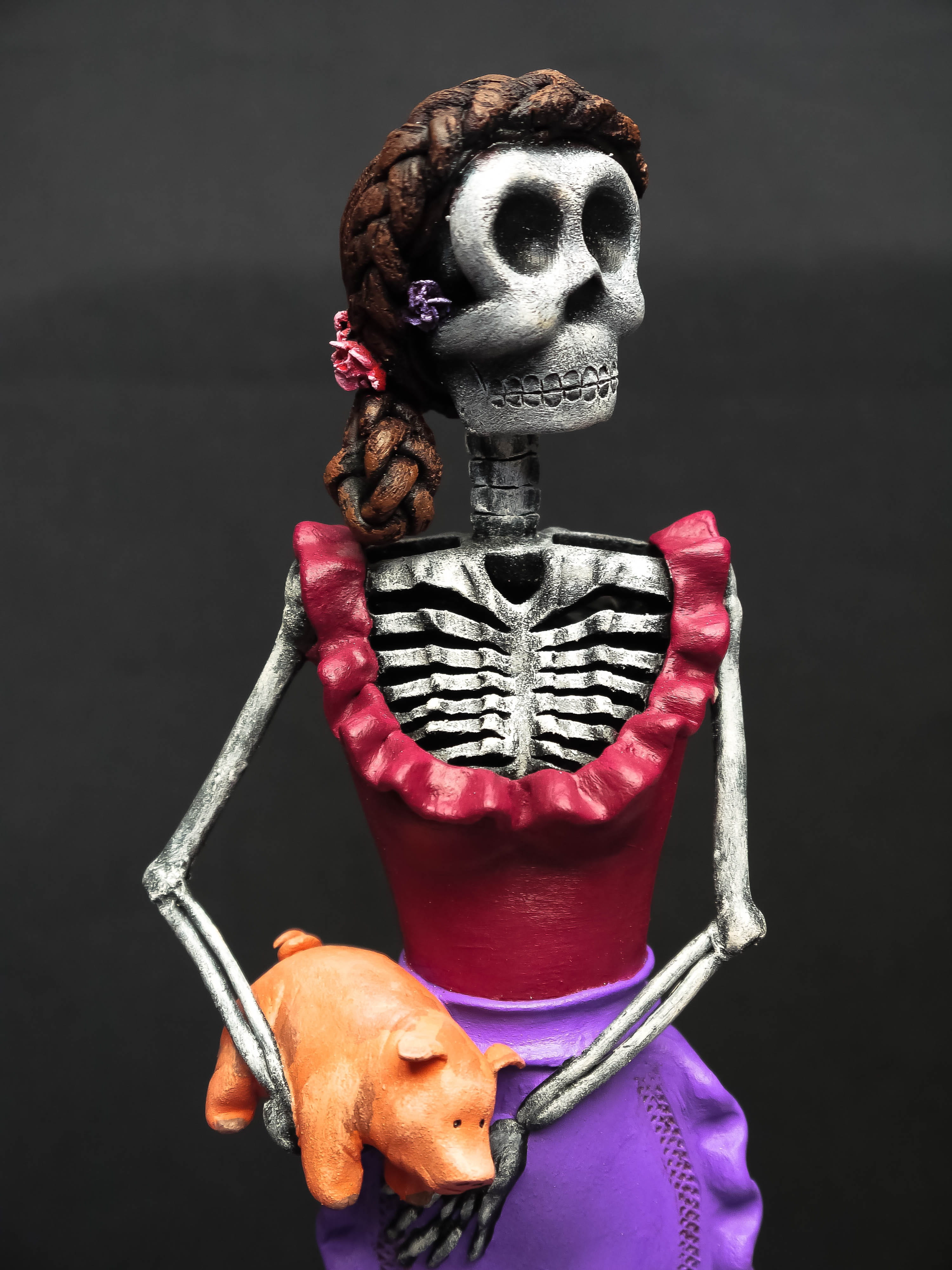 close-up, studio shot, indoors, calaca, human skeleton, skeleton, carnival - celebration event, 4K, spooky, cut out, creativity, human representation, Phone HD Wallpaper