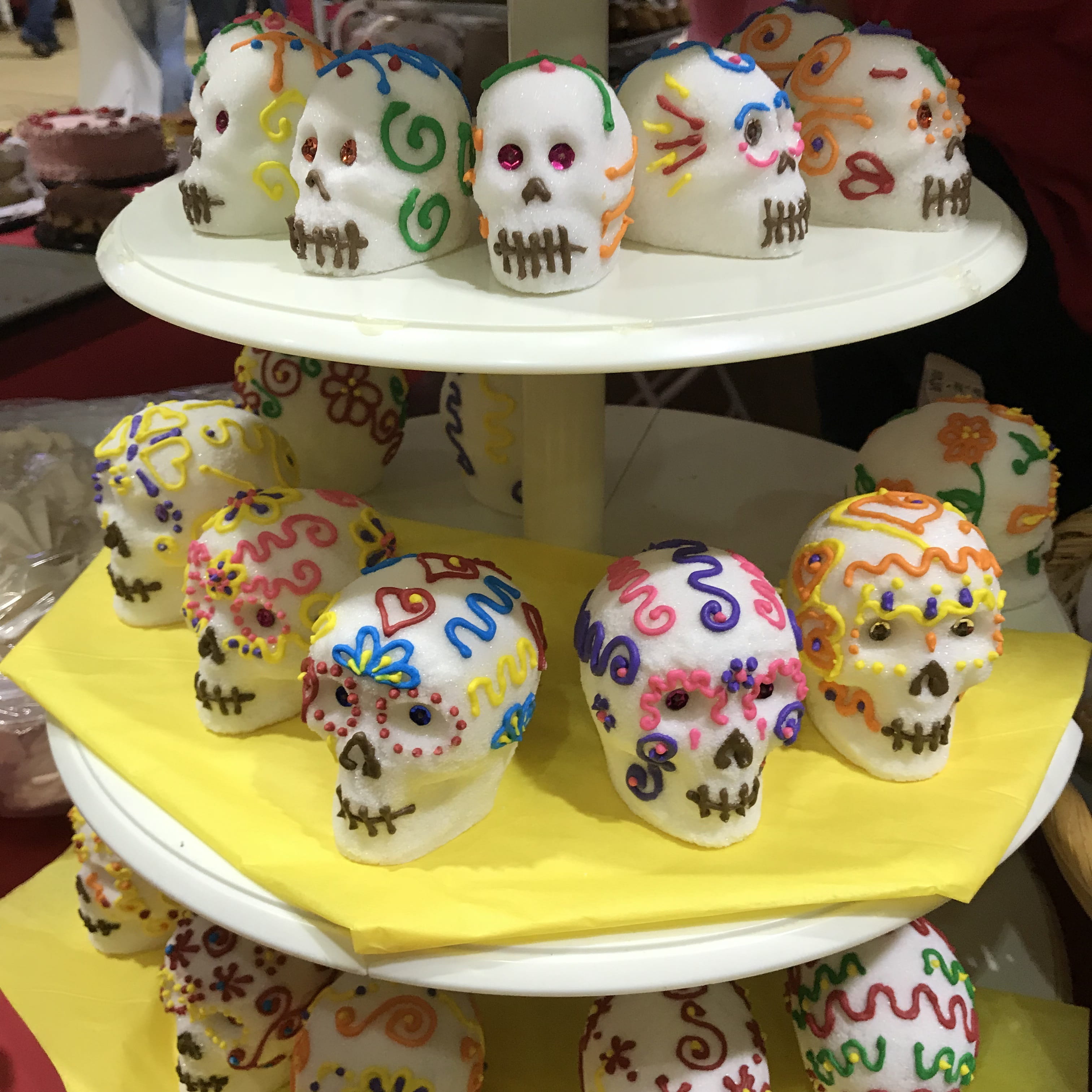 2K, sugar, skull, indoors, representation, art and craft, food, day of the dead, baked, sweet food, close-up, sweet, creativity, mexico, sugar skulls, Phone HD Wallpaper