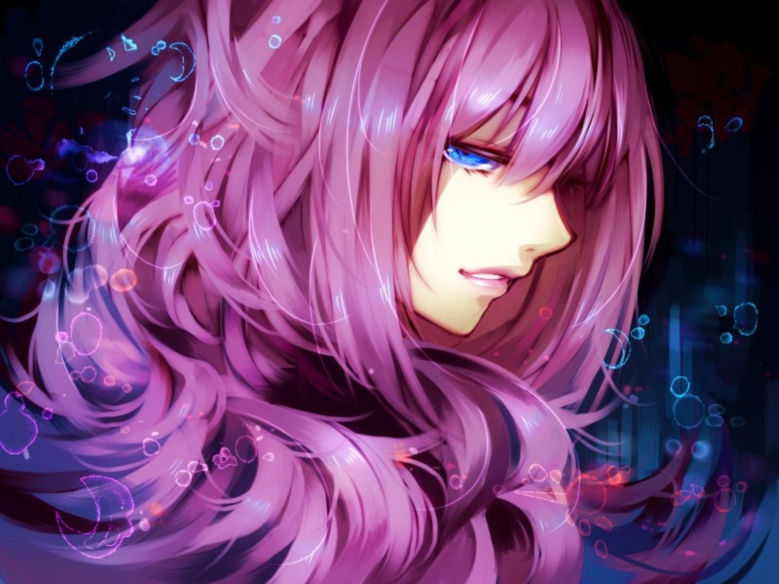 720P, hd, girls, fantasy, art, x, women, hair, purple, final, anime, 1600x1200 px, eyes, px, PINK, Blue, HD Wallpaper