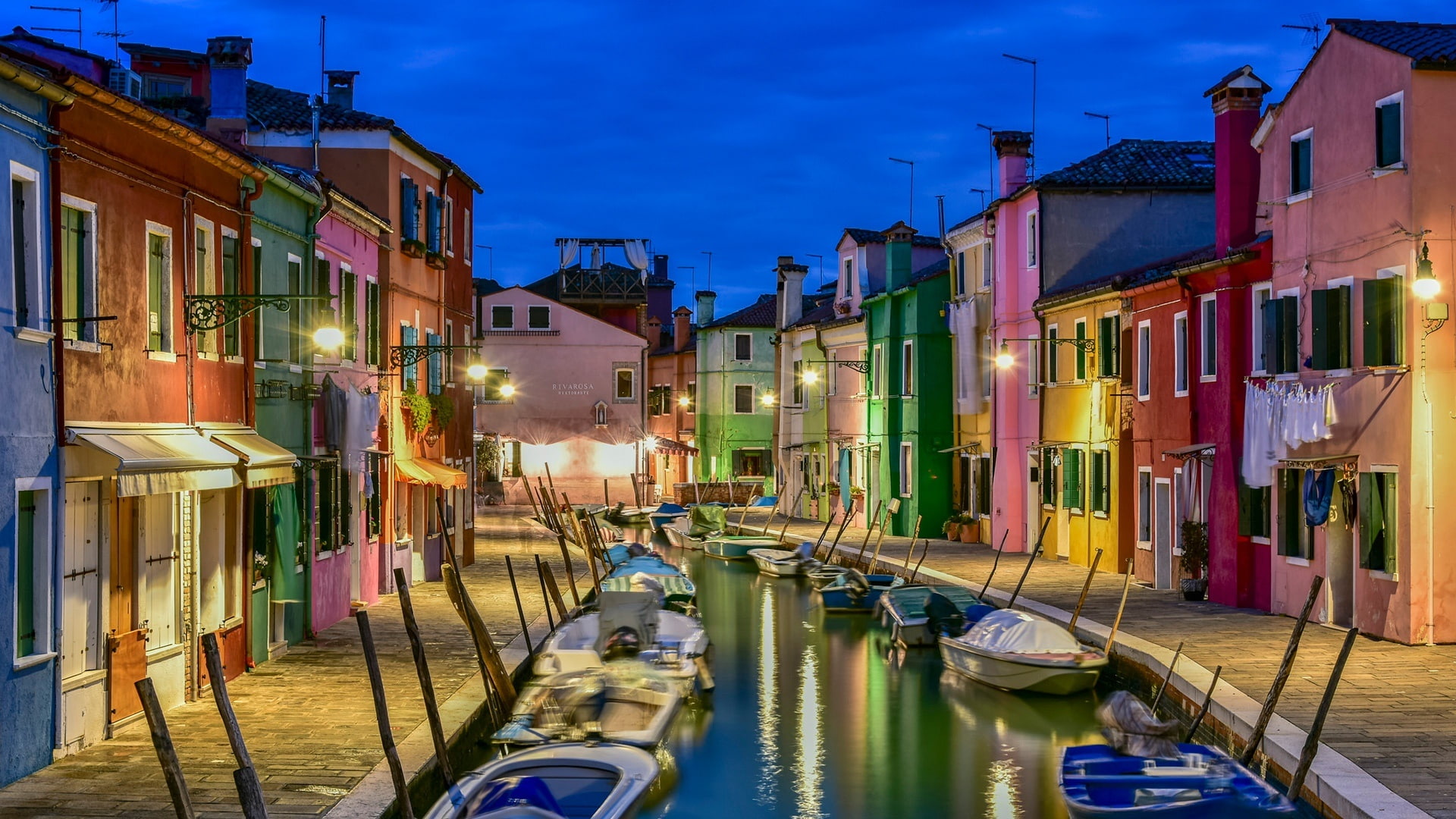 italy, rivarosa restaurant, venice, europe, canal, 1080P, riva rosa, riva rosa restaurant, burano island, burano, HD Wallpaper