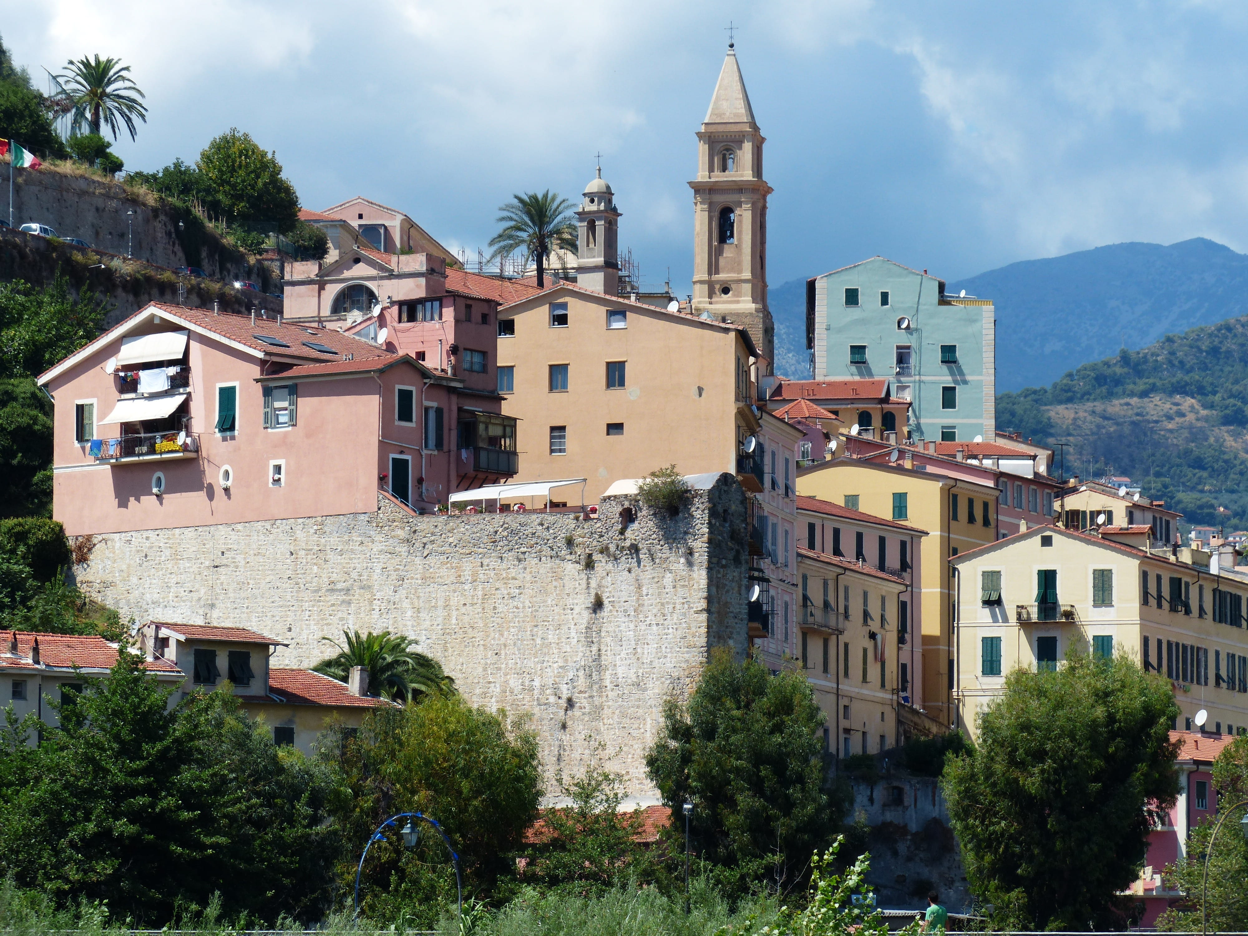 water, day, travel destinations, place of worship, daytime, seaside resort, color, residential district, tower, santa maria assunta, built structure, italy france, HD Wallpaper