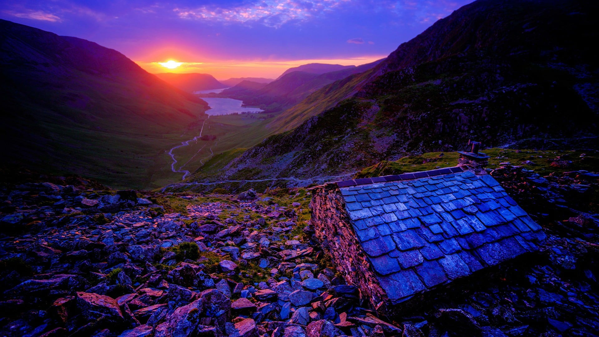 architecture, environment, mountain range, landscape, tranquil scene, atmosphere, built structure, valley, house, wilderness, highland, travel destinations, HD Wallpaper