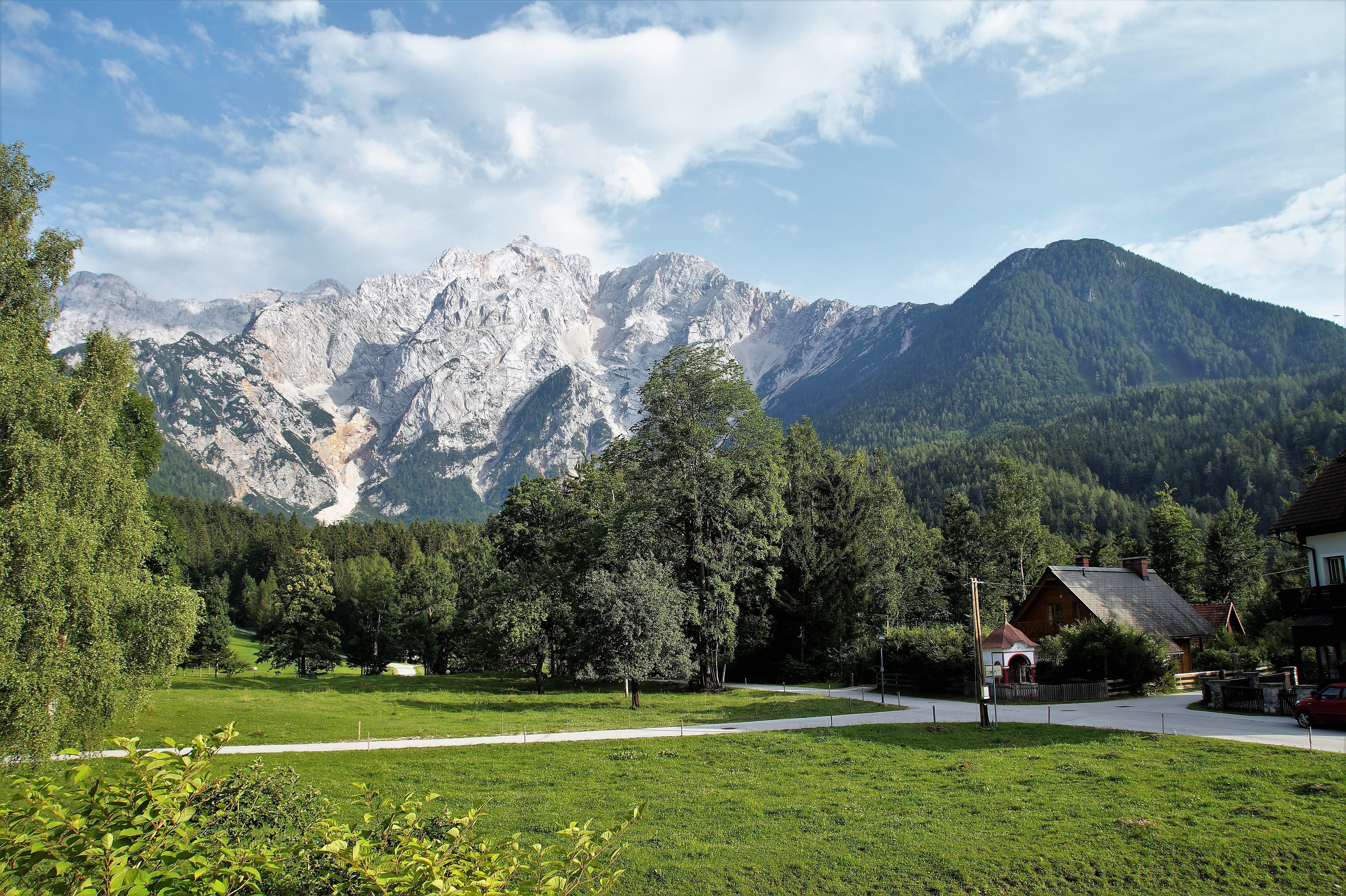 beauty in nature, field, tranquil scene, jezersko, no people, sky, julian alps, cloud - sky, mountains, slovenia, tranquility, non-urban scene, land, scenics - nature, HD Wallpaper