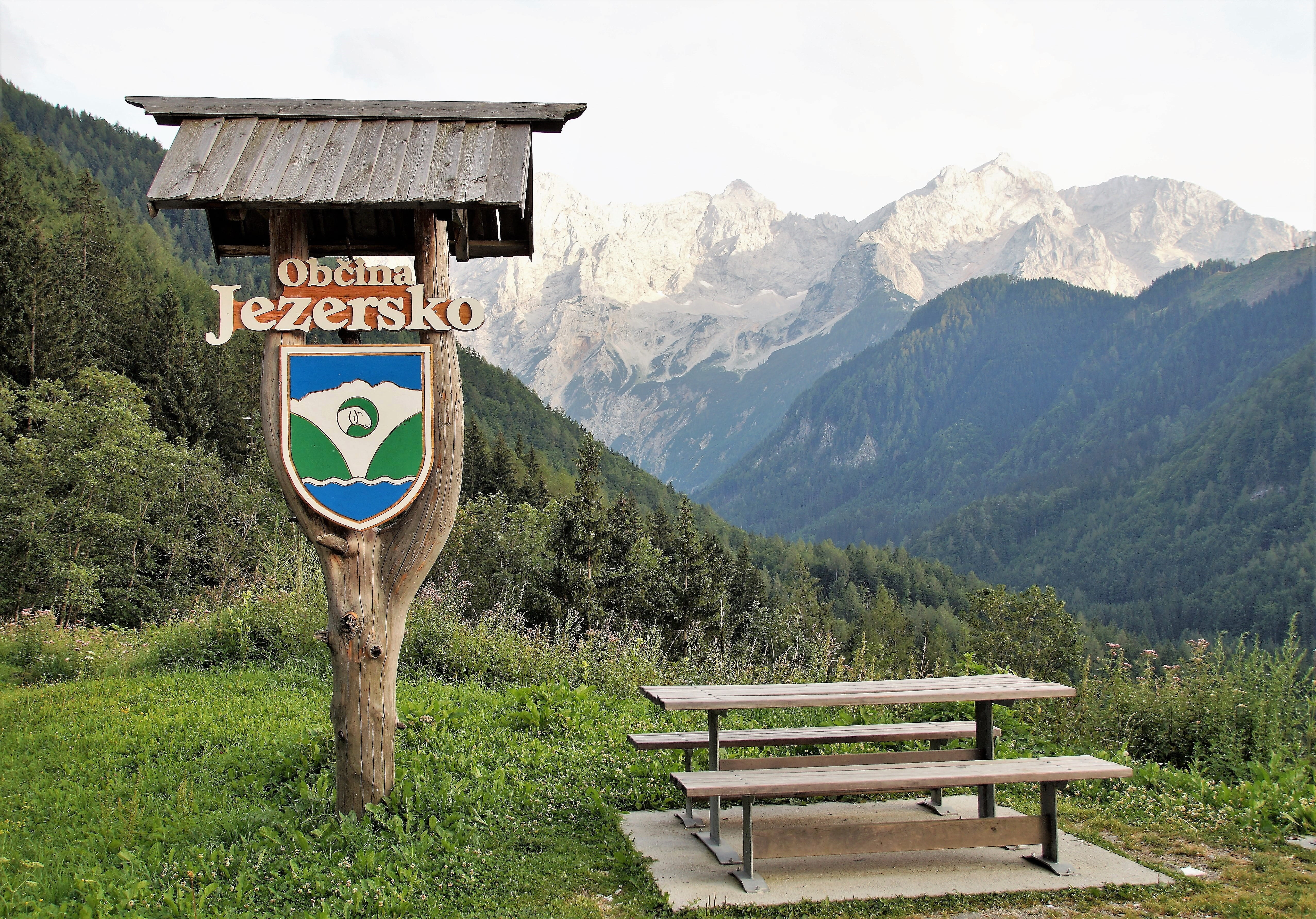 slovenia, tranquil scene, summer, sign, land, nature, jezersko, day, coat of arms, landscape, mountain, grass, 4K, outdoors, scenics - nature, information boards, HD Wallpaper