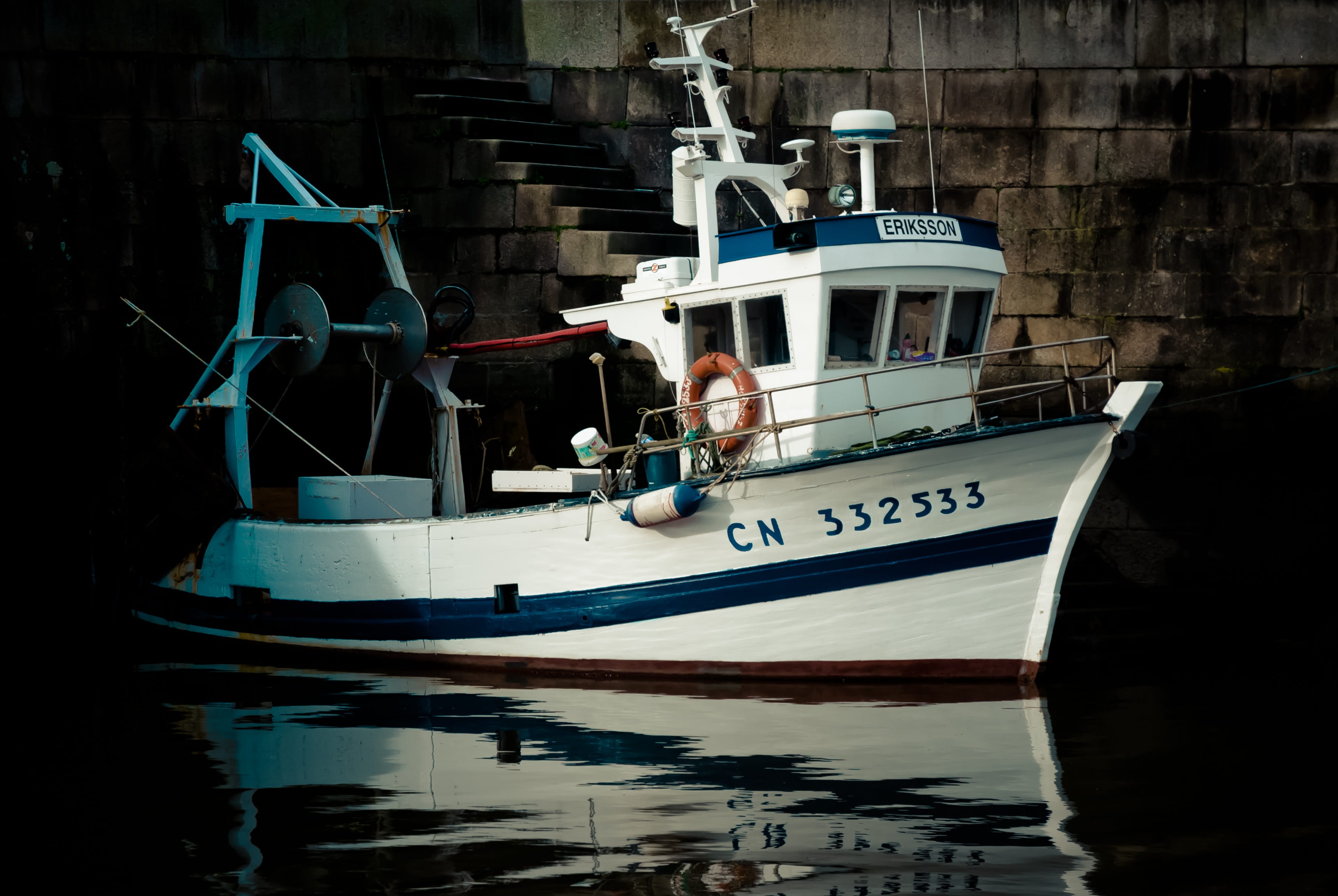 waterfront, water, sea, canal, 2K, built structure, fishing boat, architecture, building exterior, honfleur, western script, ship, transportation, france, HD Wallpaper