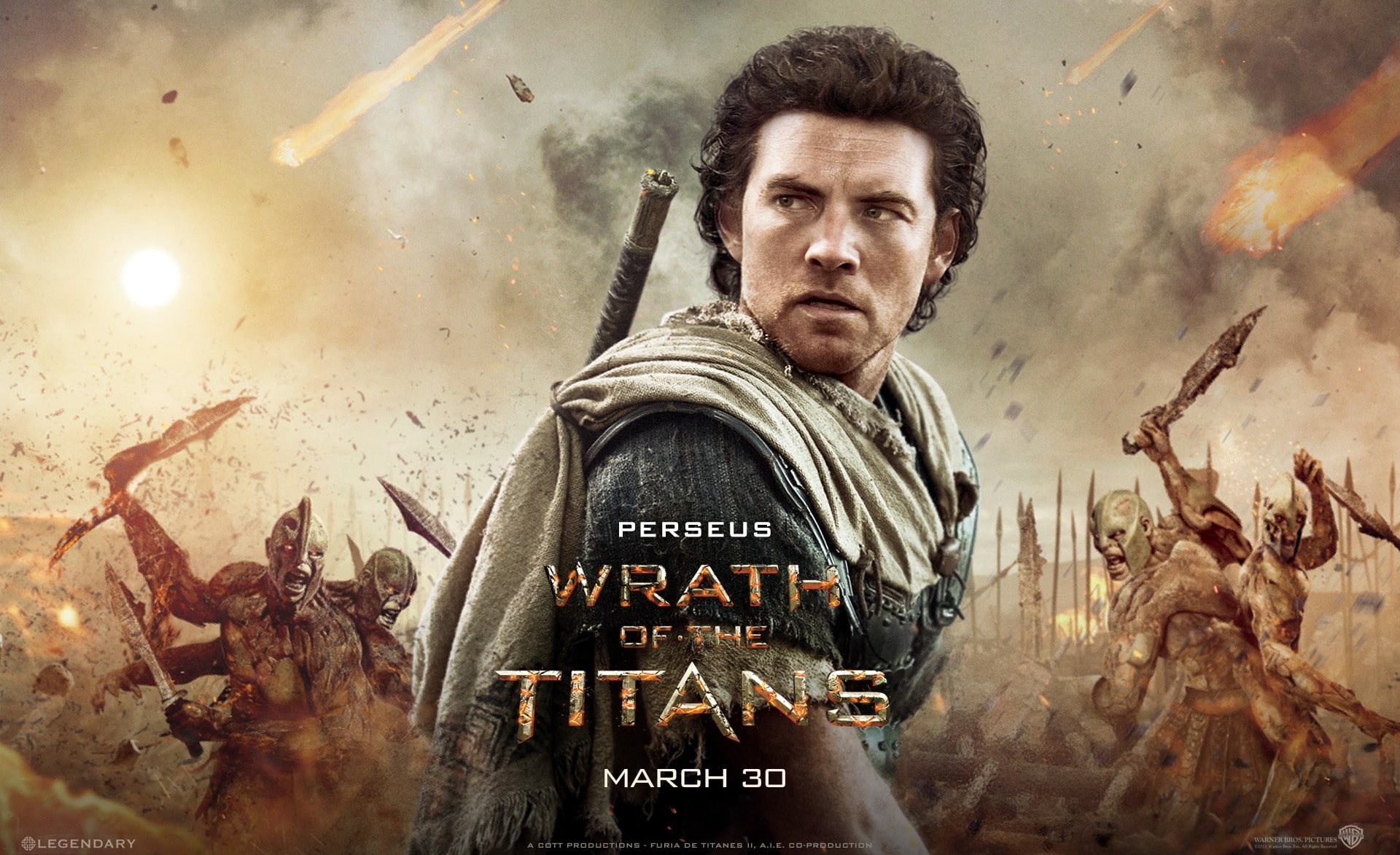 sky, portrait, wrath of the titans, Movies, aggression, sam worthington, one person, front view, mid adult men, titans, mid adult, waist up, text, looking at camera, HD Wallpaper