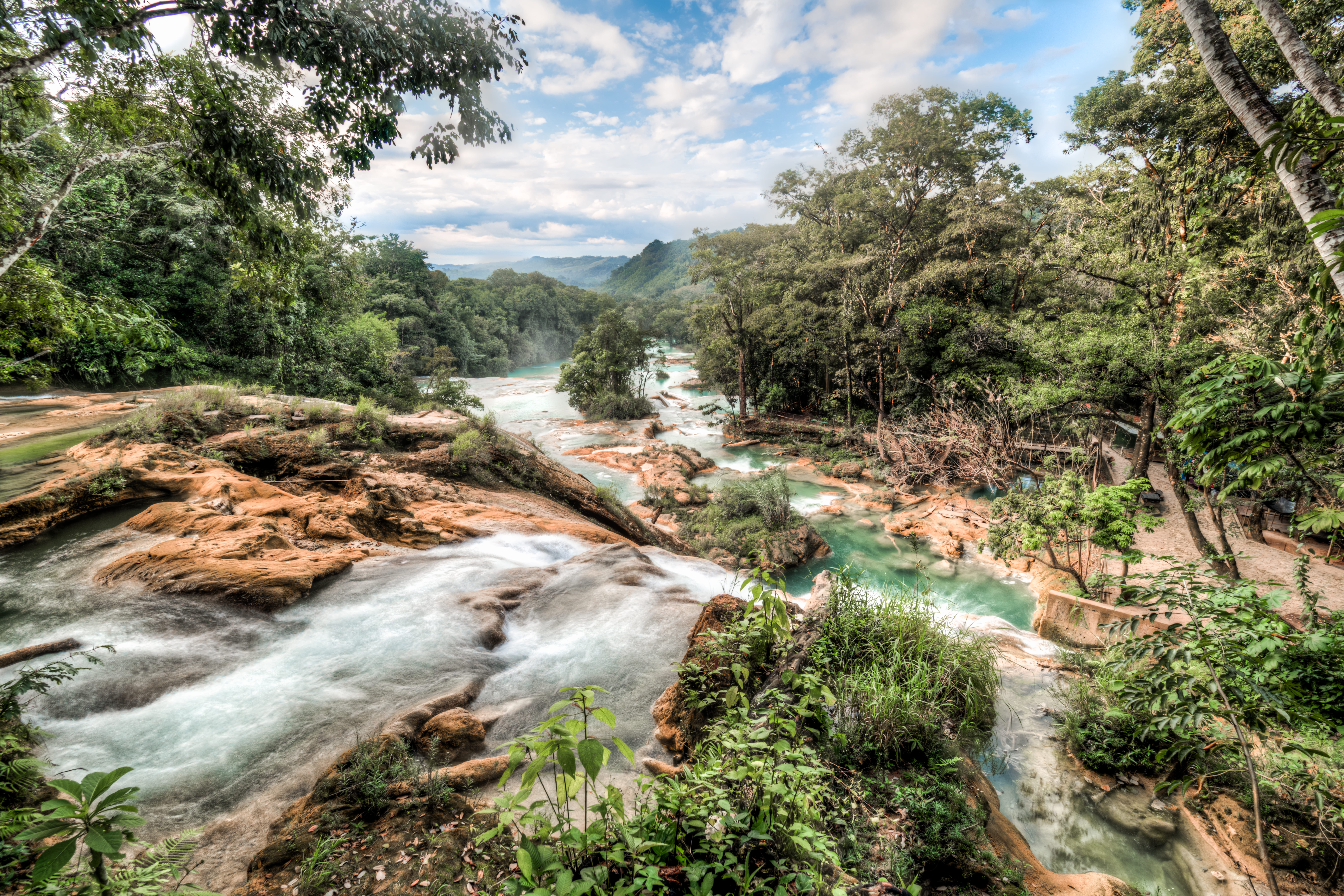flowing water, outdoors, tranquil scene, flowing, water, falling water, motion, nature, stream - flowing water, farytale, dreaming, beauty in nature, mexico, HD Wallpaper