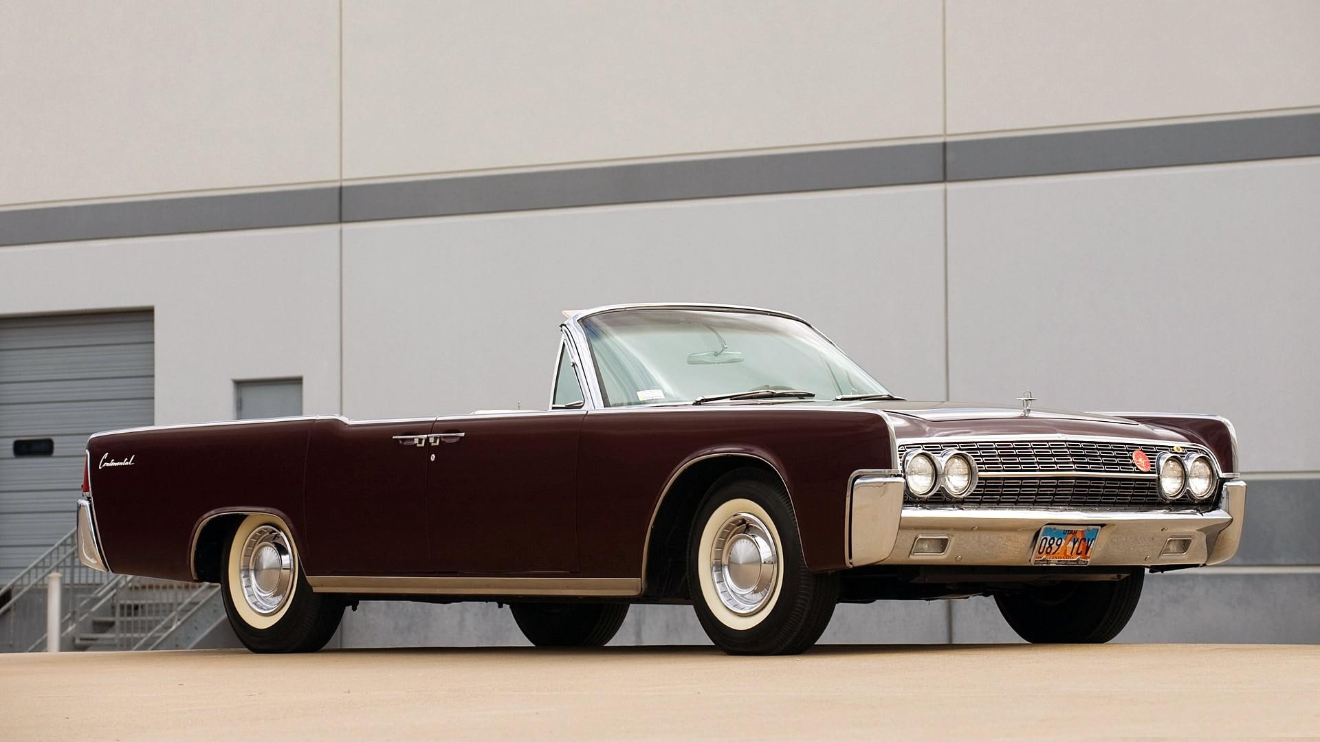 convertible, classic, cars, antique, vintage, continental, 1962, black, lincoln, 1080P, HD Wallpaper