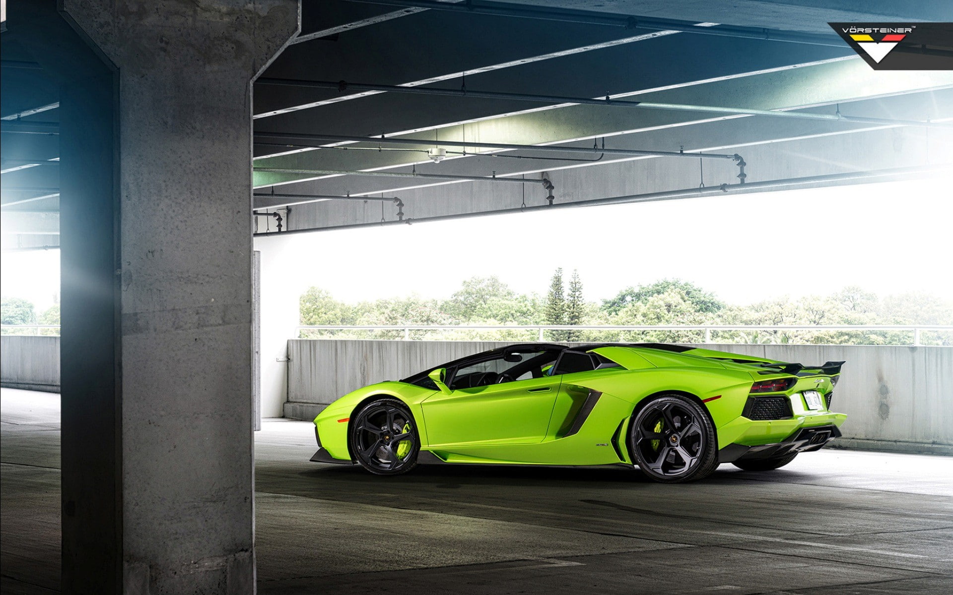 Lamborghini Aventador V-Verde Ithaca, Lamborghini Aventador, 1080P, Lamborghini, Vorsteiner, HD Wallpaper