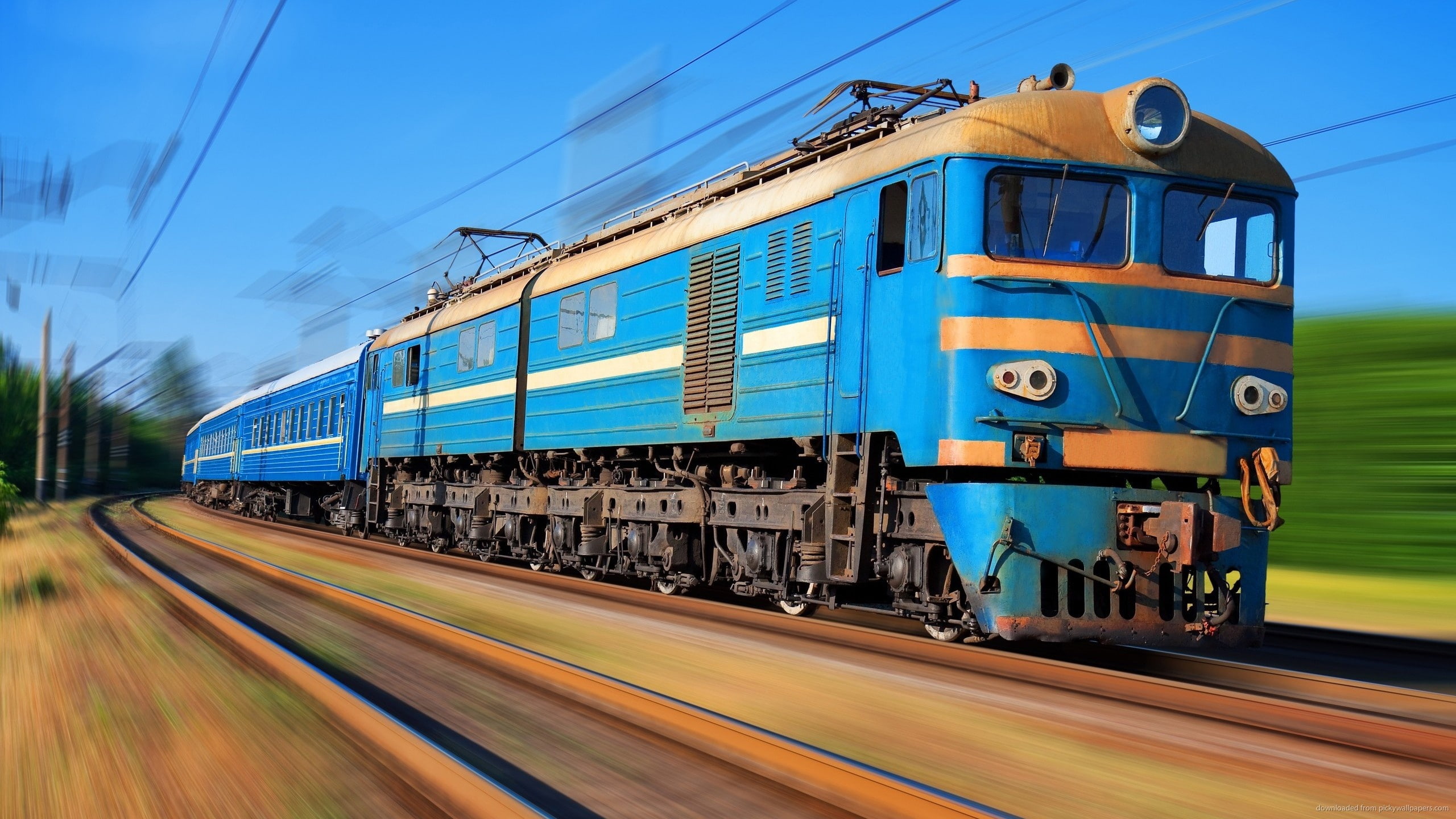 rusia, tren, ferrocarril, 2K, azul, electrico, HD Wallpaper