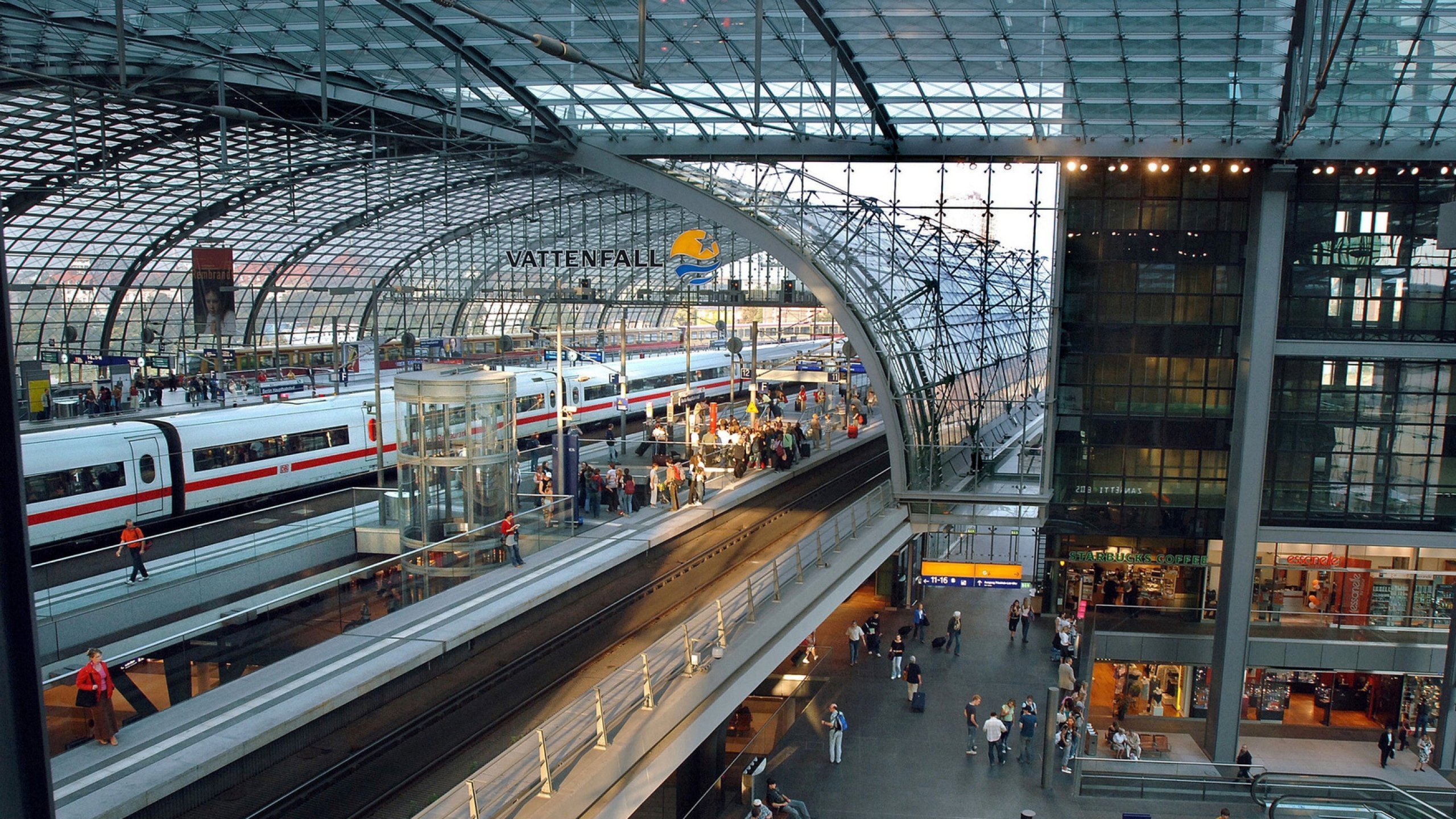 pasajeros, 2K, vagones, tren, estacion, vias, HD Wallpaper