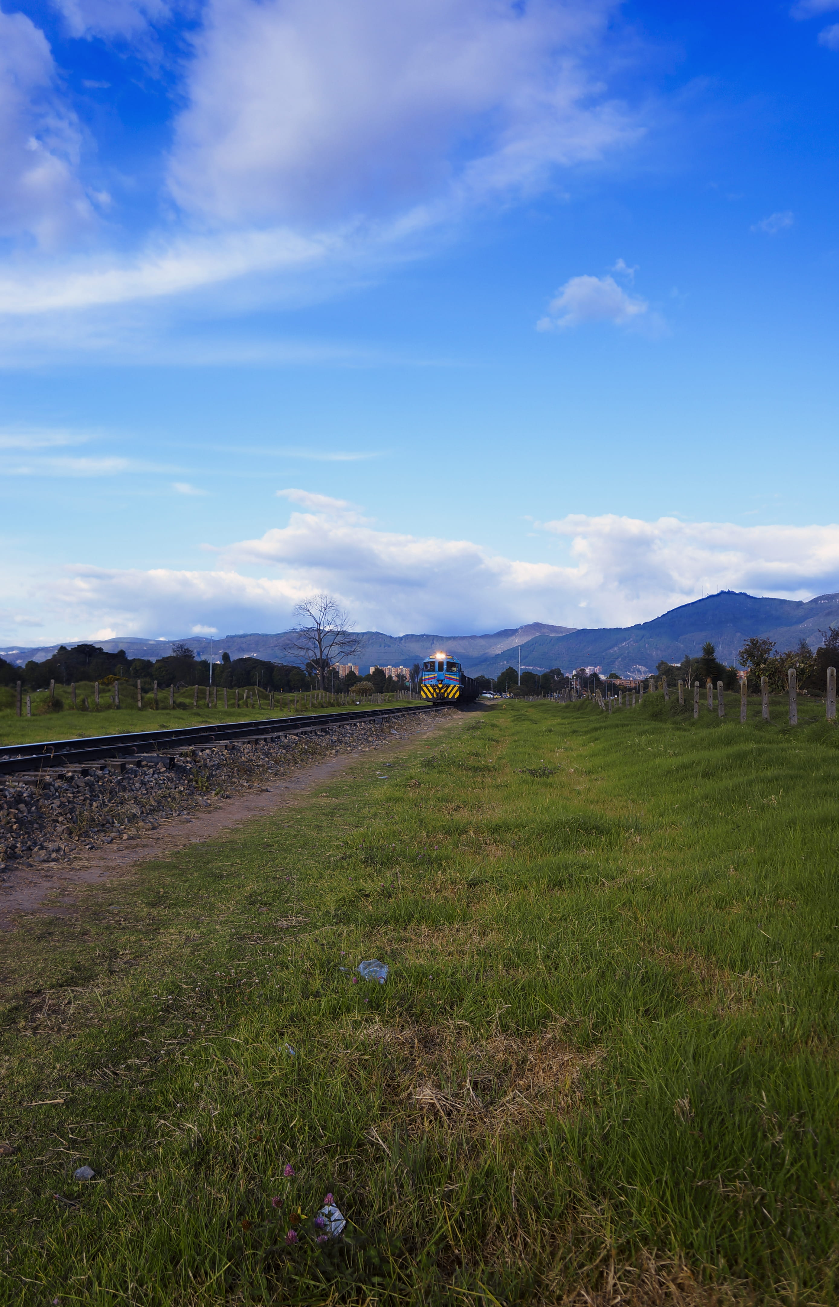 vias, rural scene, non-urban scene, scenics - nature, no people, nature, ferrocarrill, tranquil scene, sky, blue, growth, environment, colores, 2018, green color, Phone HD Wallpaper