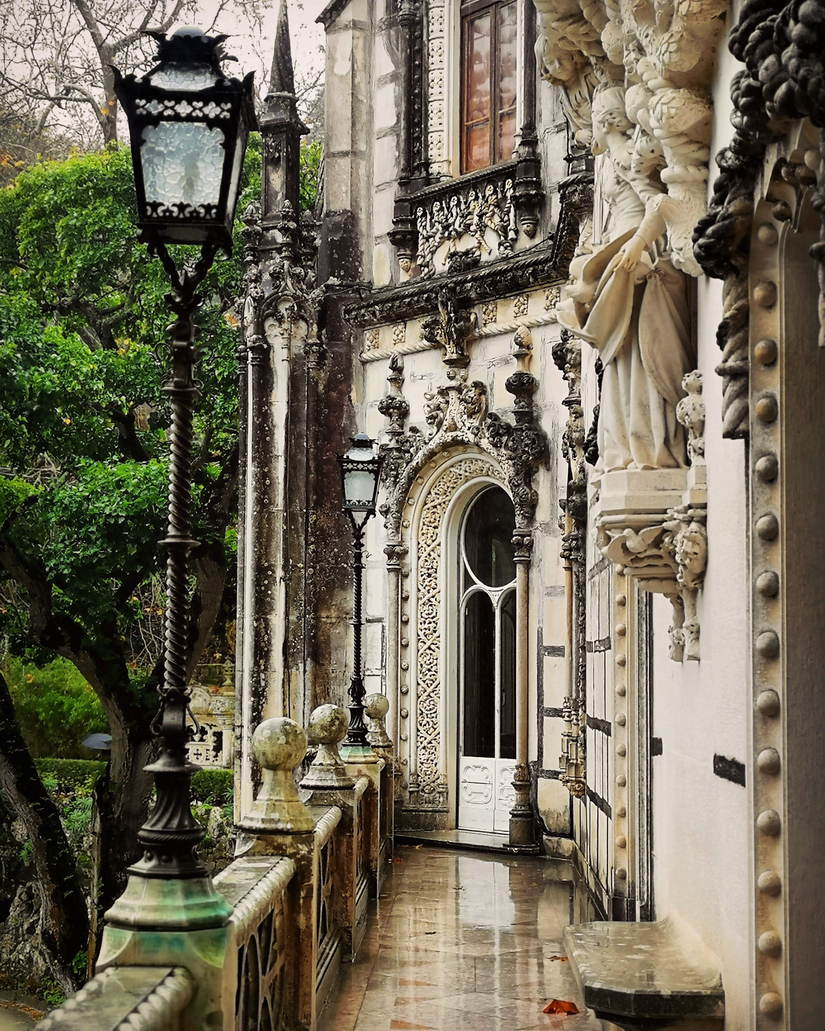 ornate, place of worship, the way forward, palace, religion, building, belief, architectural column, alley, portugal, spirituality, day, architecture, history, Phone HD Wallpaper