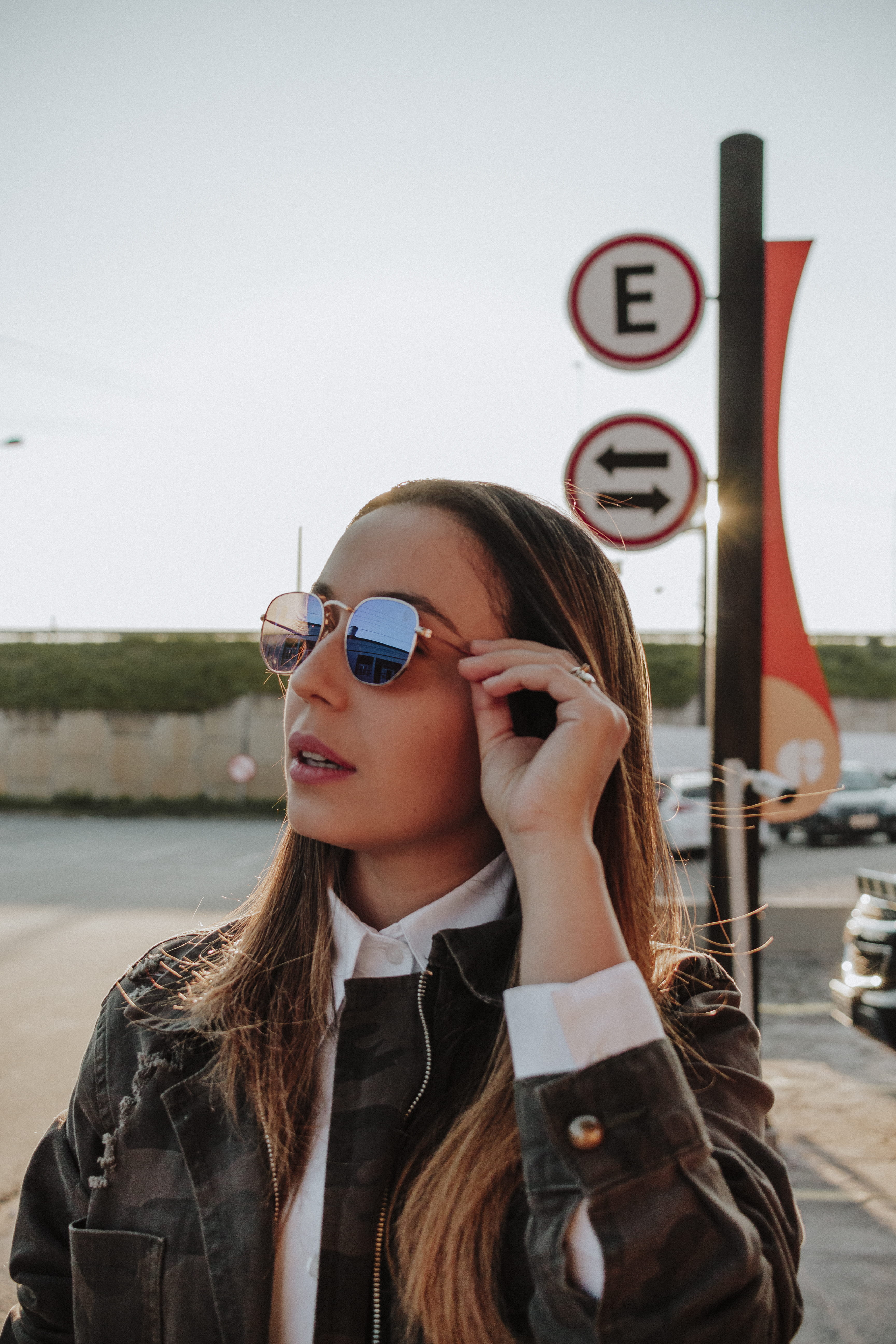 near, leisure activity, 5K, sunglasses, lady, water, day, real people, woman, camouflage, headshot, outdoors, beige, face, urban, fashion, young adult, Phone HD Wallpaper
