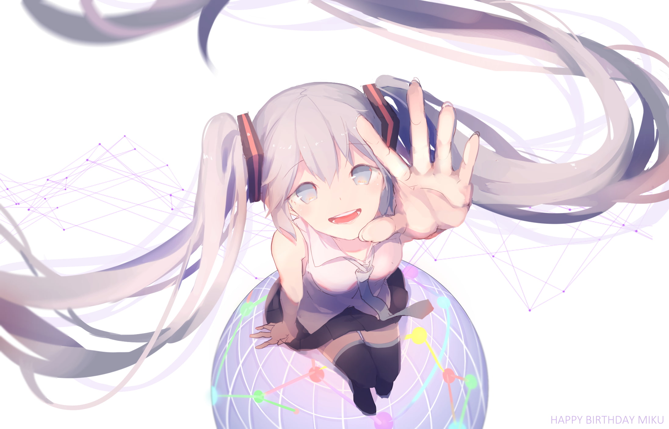 252755, hatsune, konachan, sketch, pino, com, 1080P, vocaloid, miku, HD Wallpaper