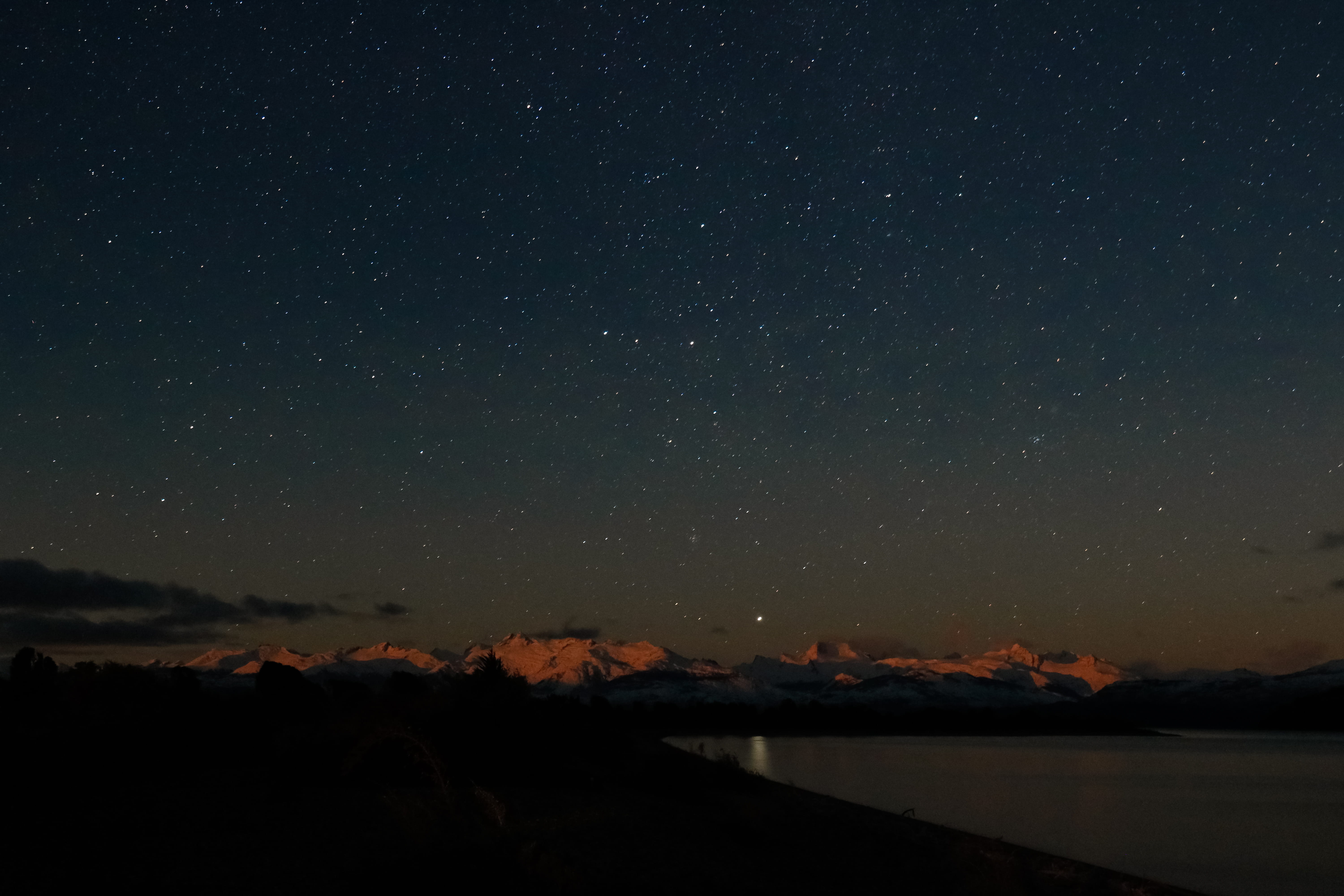 landscape, star, mountain, tranquility, chelenko, clear, photography, star field, no people, nature, space and astronomy, stars, idyllic, patagonium, sky, HD Wallpaper