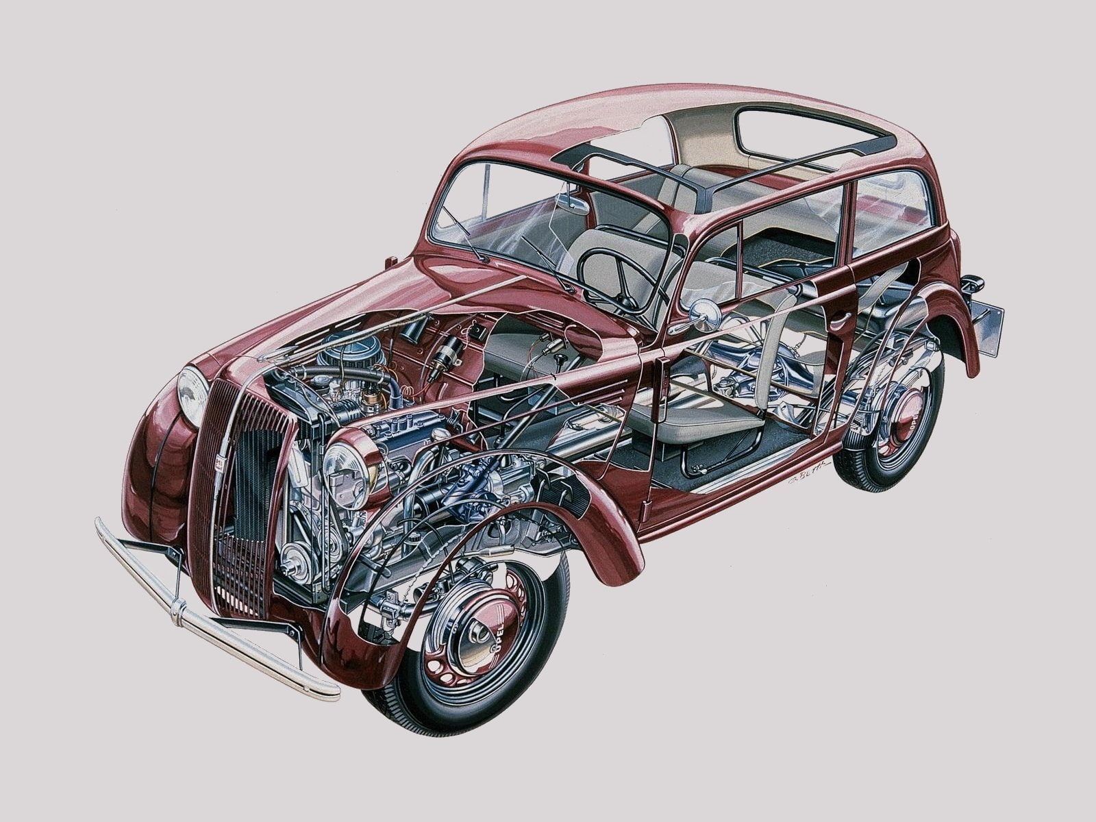cars, kadett, opel, cutaway, 1936, (k36), 720P, HD Wallpaper