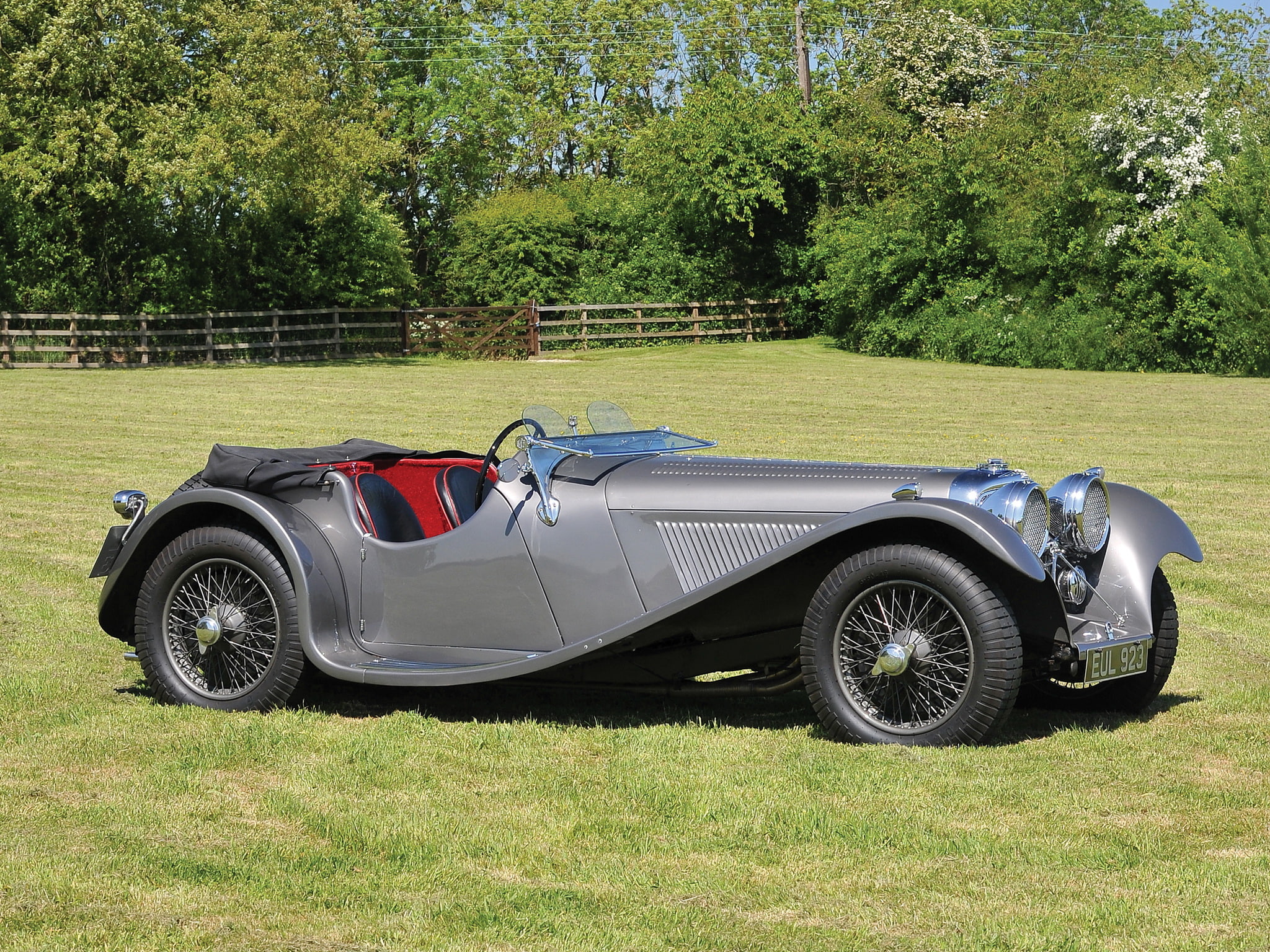 jaguar, s s, 100, 1936, retro, 1080P, roadster, HD Wallpaper