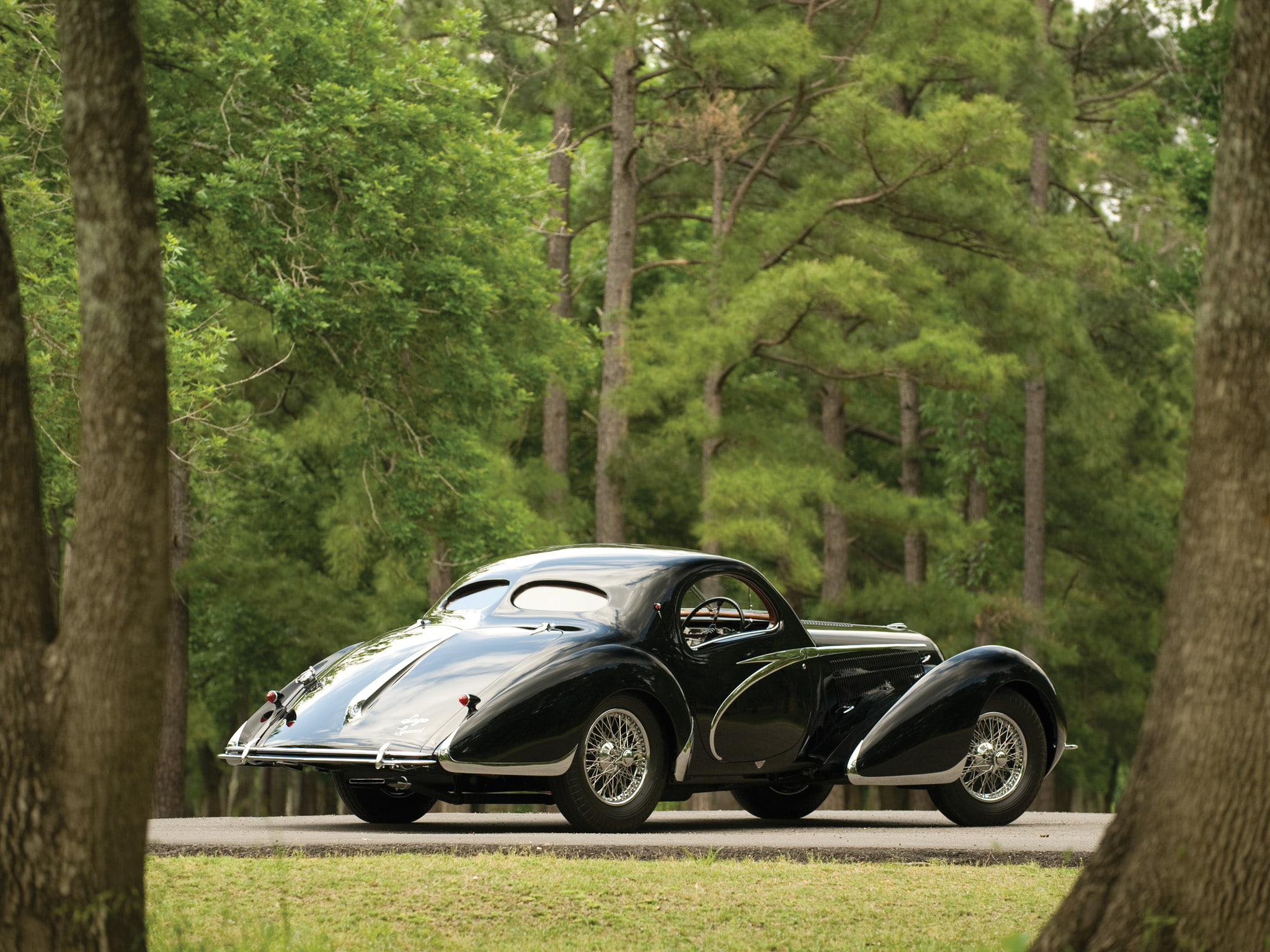 coupe, teardrop, retro, talbot, t150, lago, 1080P, falaschi, figoni, 1938, HD Wallpaper