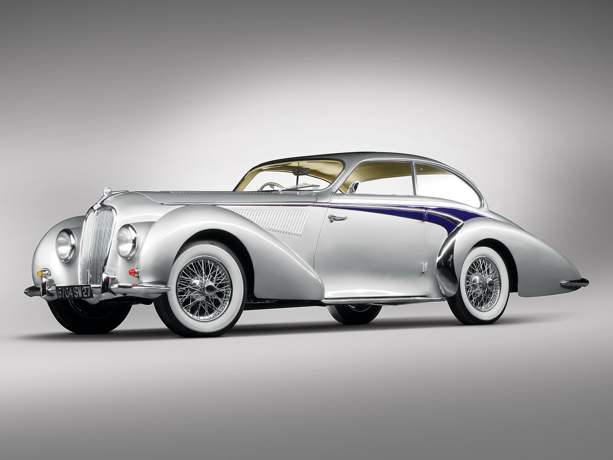 vintage car, silver, cars, coupe, classic, 1080P, ms, delahaye, delahaye 135 ms coupe, langenthal, car, HD Wallpaper