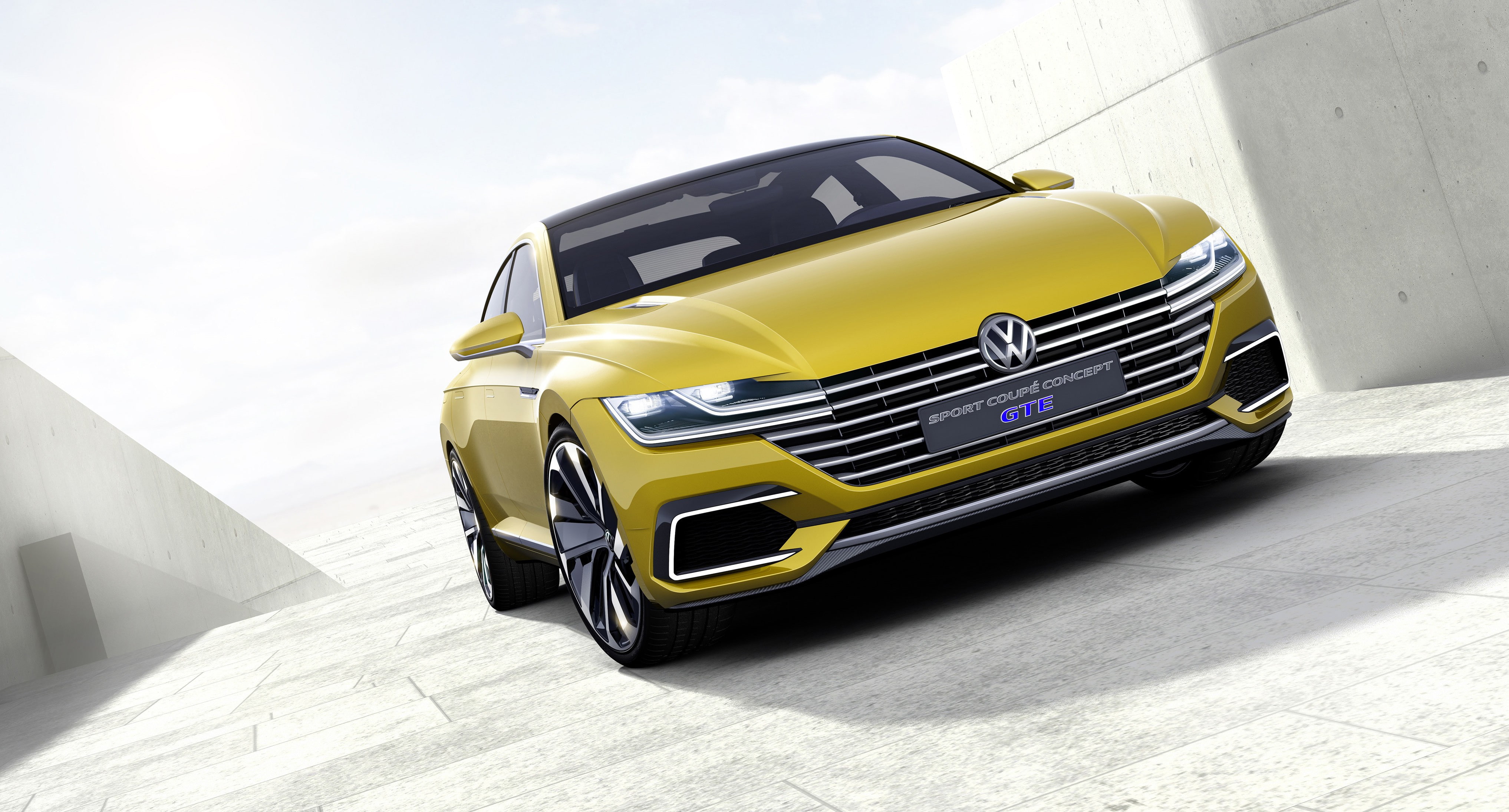 Concept, 4K, Sport, yellow, 2015, Coupe, Volkswagen, GTE, HD Wallpaper